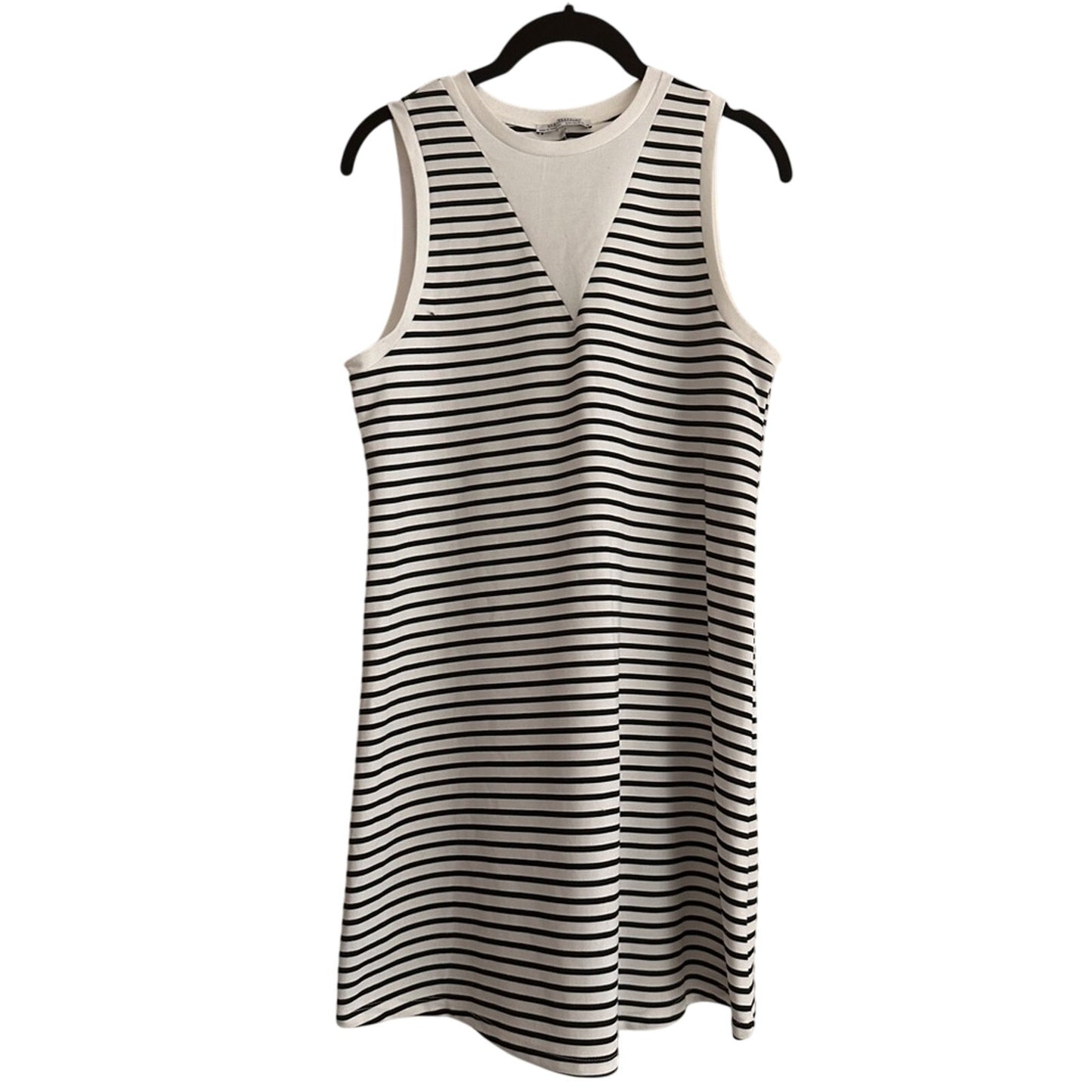 Zara black white stripped mini dress size medium