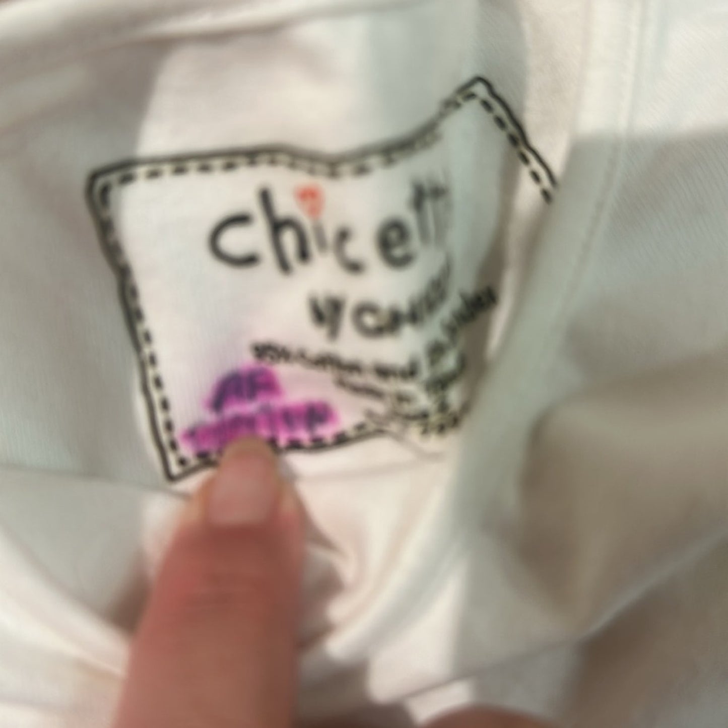 Chicettes by chicos white baking graphic tee size 2