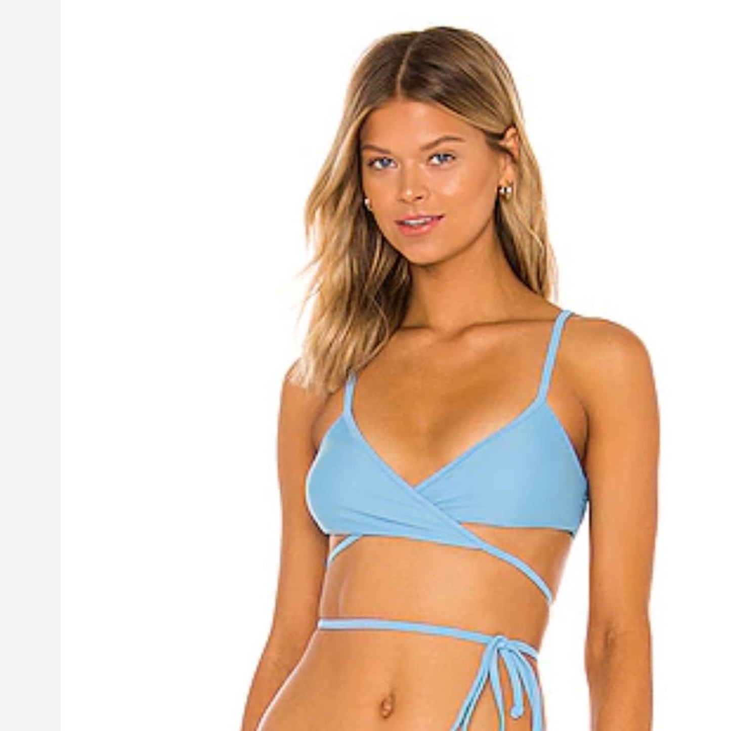 NWT Lovers + Friends blue bikini top size medium