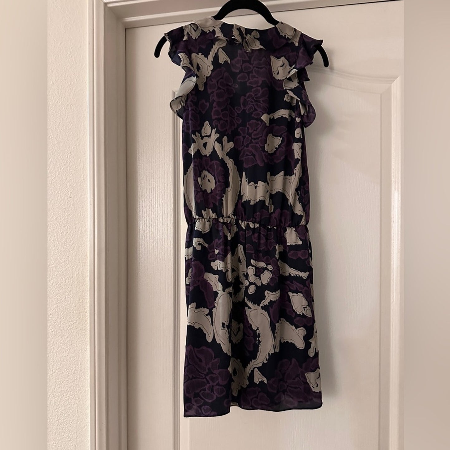 Aqua purple floral chiffon dress size xs