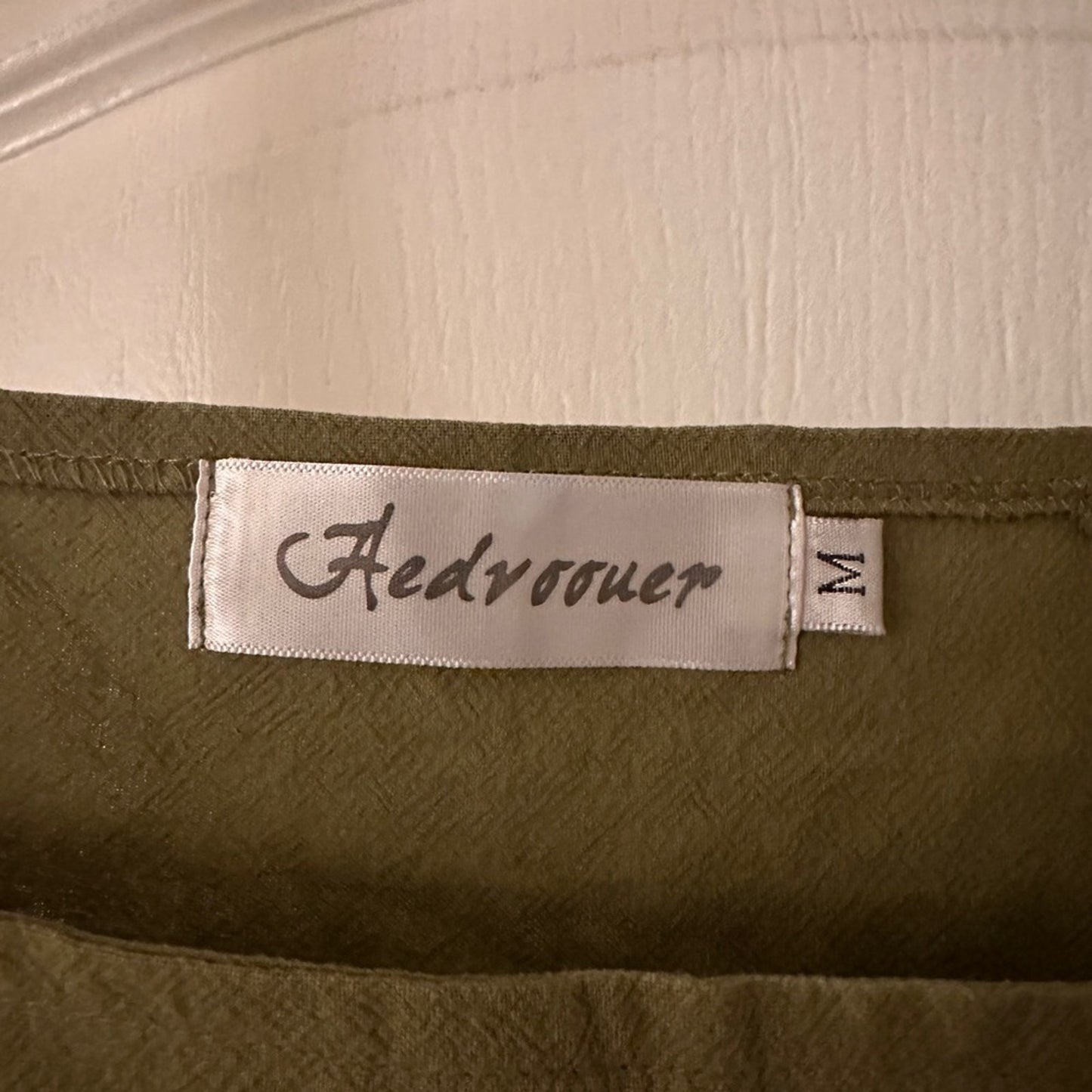 Aedvoouer cotton linen blend green jumpsuit size medium
