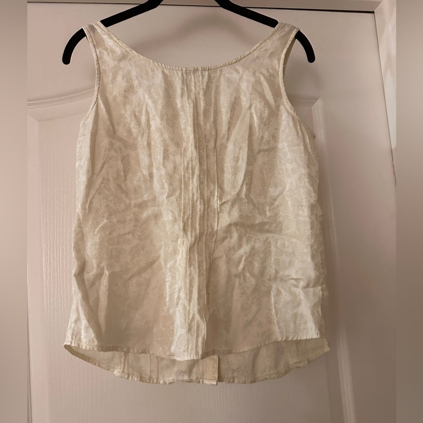J.Jill cream jacquard button down lace blouse size 6
