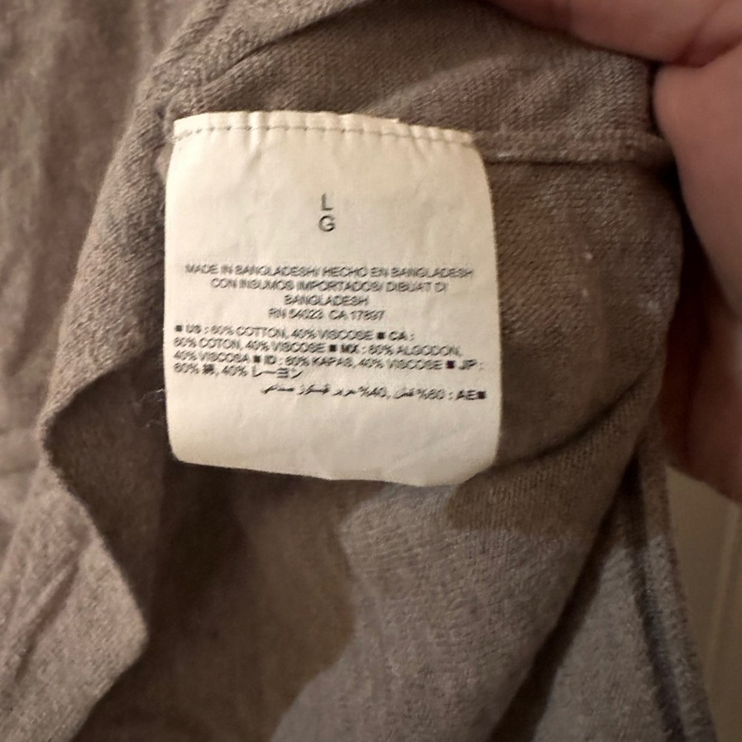 Old Navy light brown round neck long sleeve tee size large