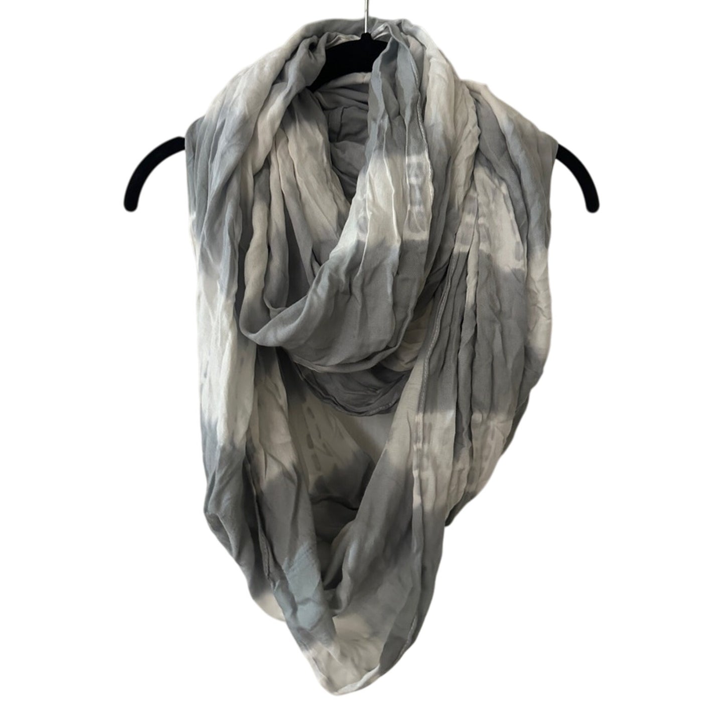 🍷Calvin Klein grey and white tie dye printed striped circle infinity scarf