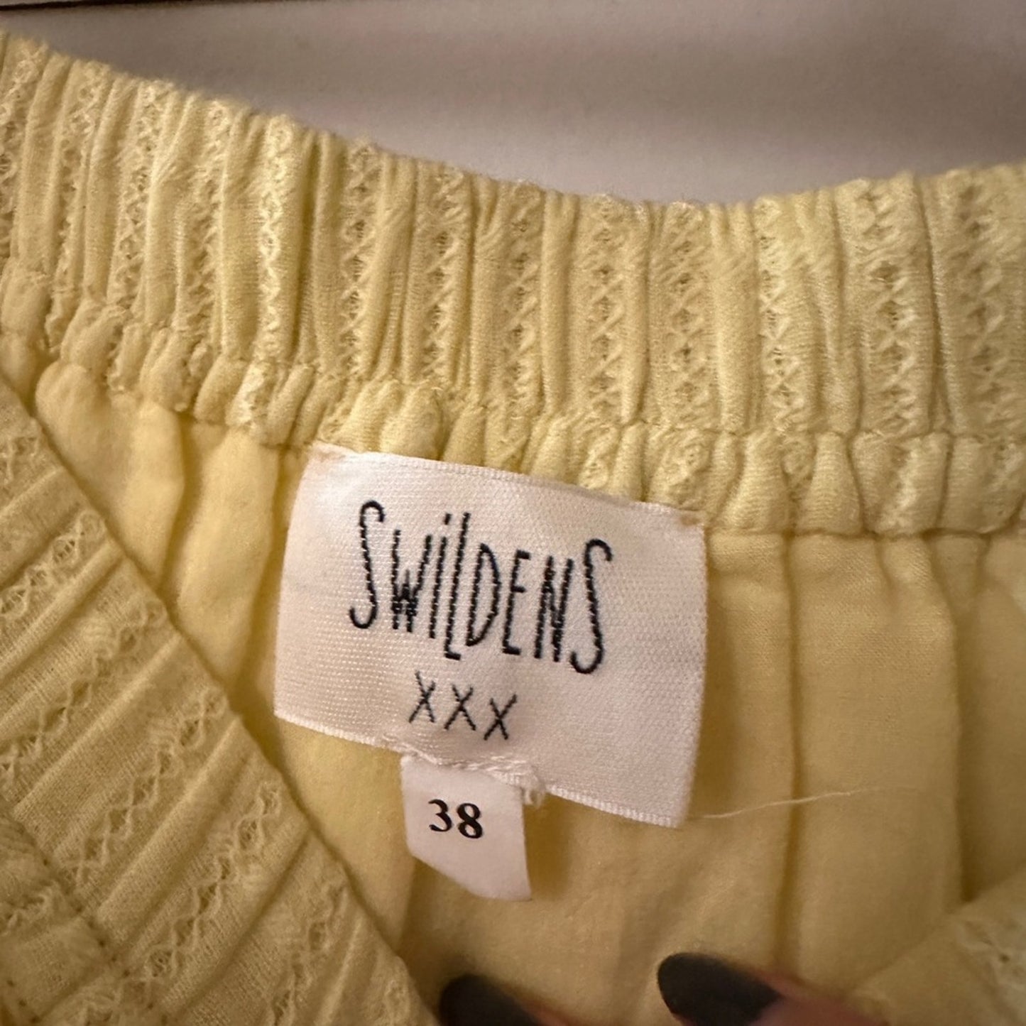 Swildens yellow high low midi skirt size 38/ medium