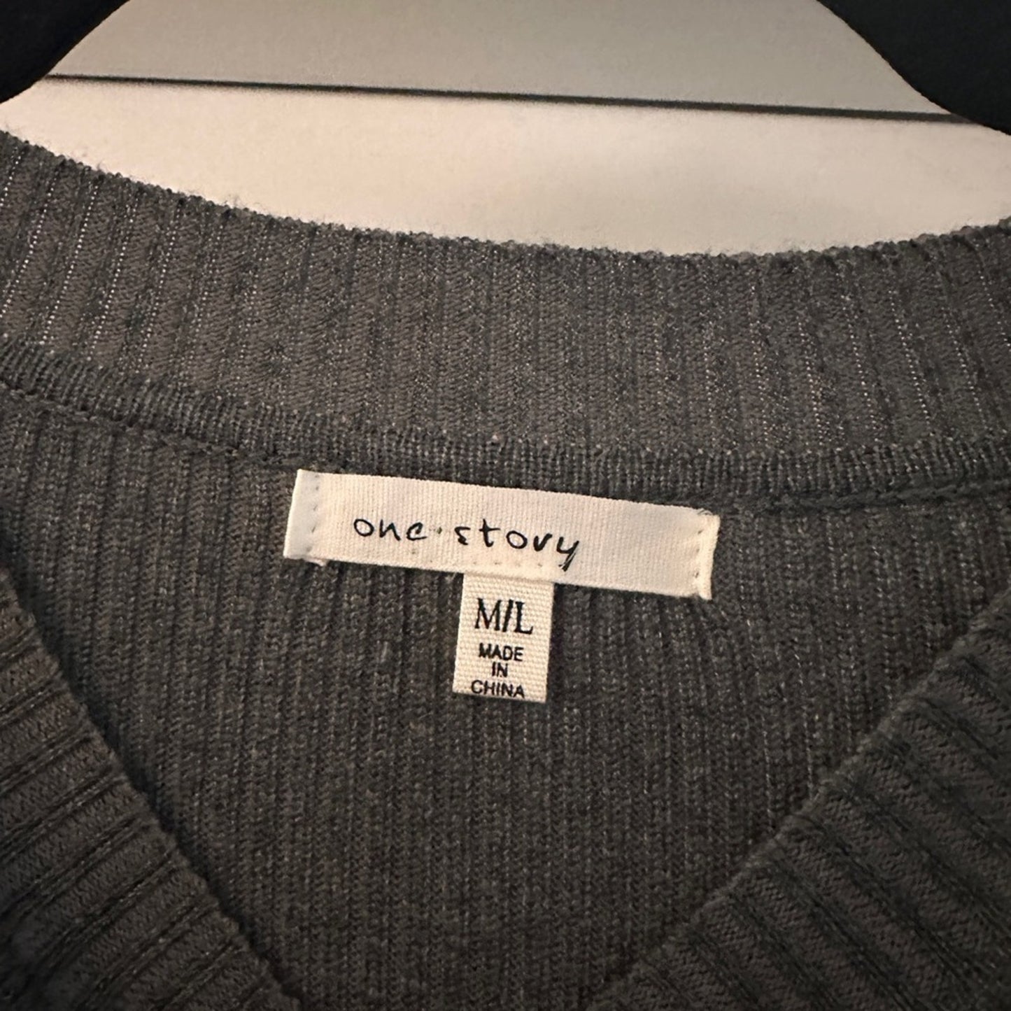 One Story grey ribbed king mini dress size M/L