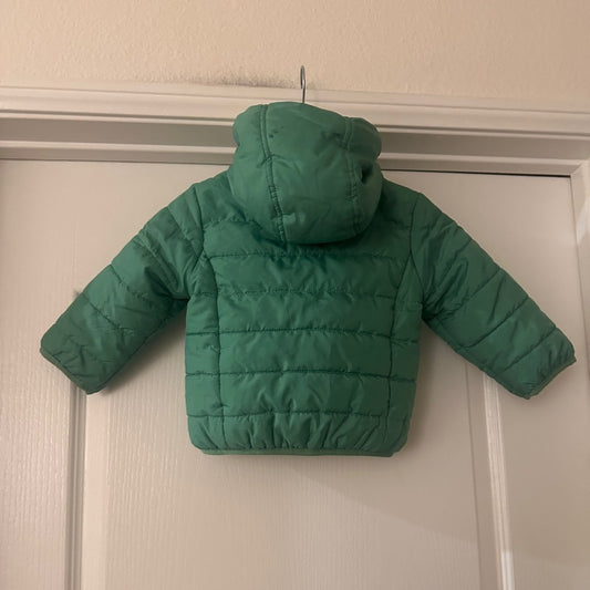 Mighty goods green puffer fleece lined jacket size 18m