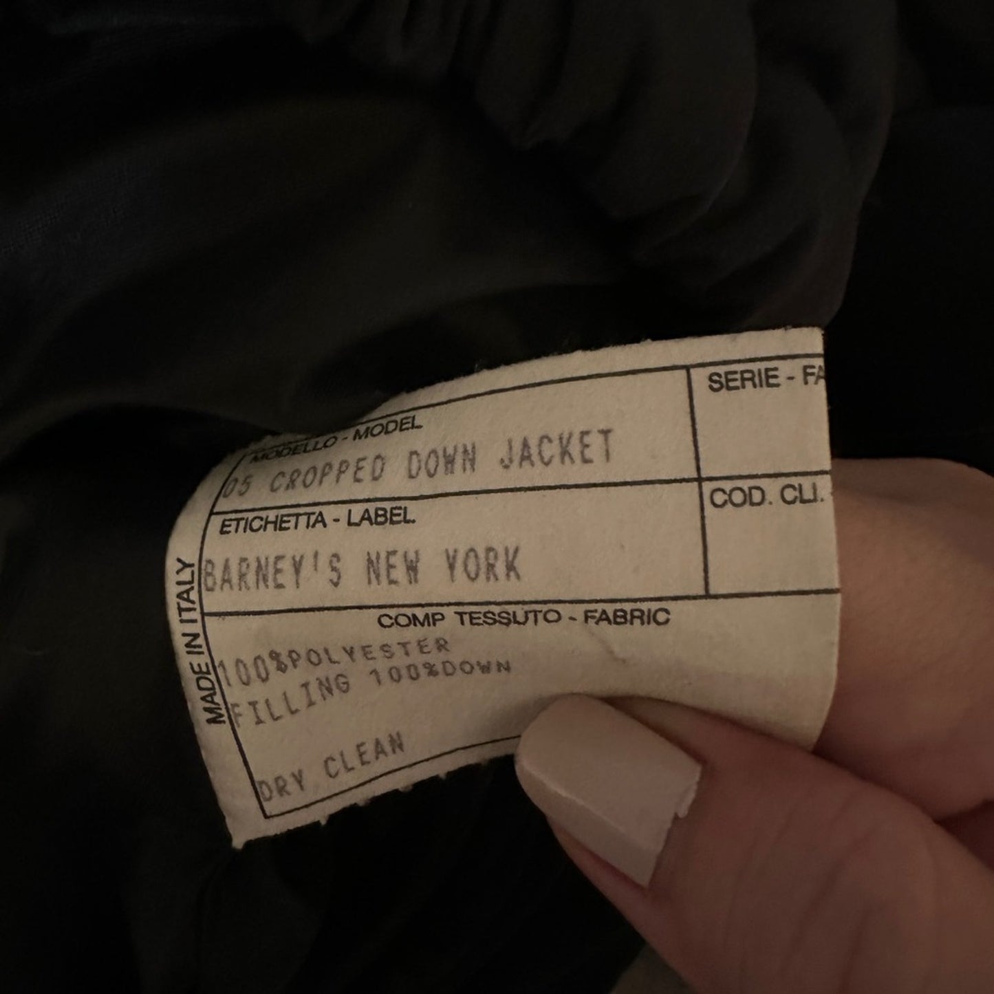 🍷Barney’s Co-Op black cropped puffer jacket size 44 / L