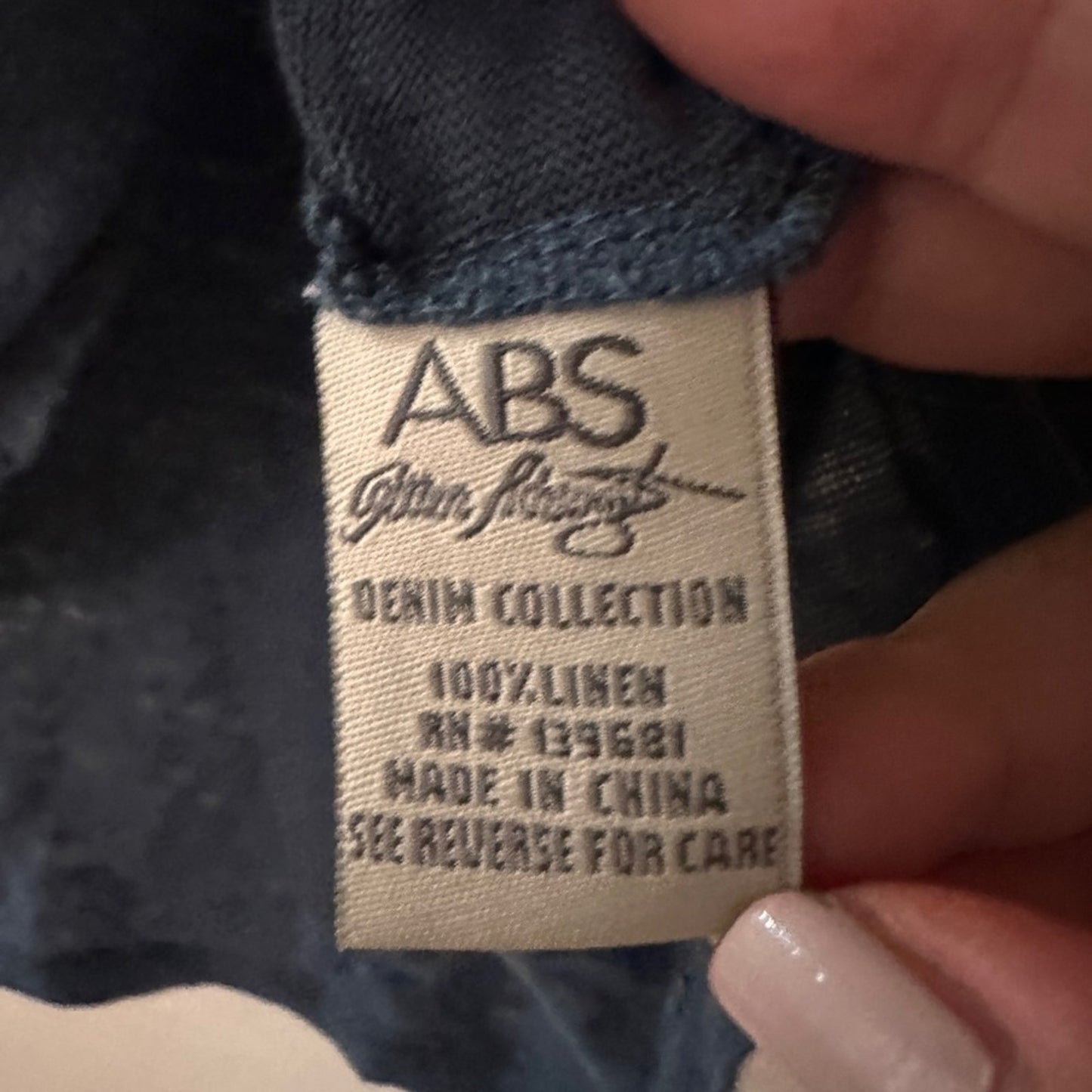 A.B.S. My Allen Schwartz 100% linen long sleeve top
