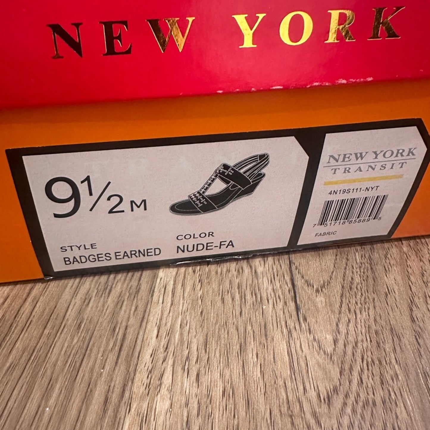New York transit champagne embellished sling back sandals size 9.5 , new in box