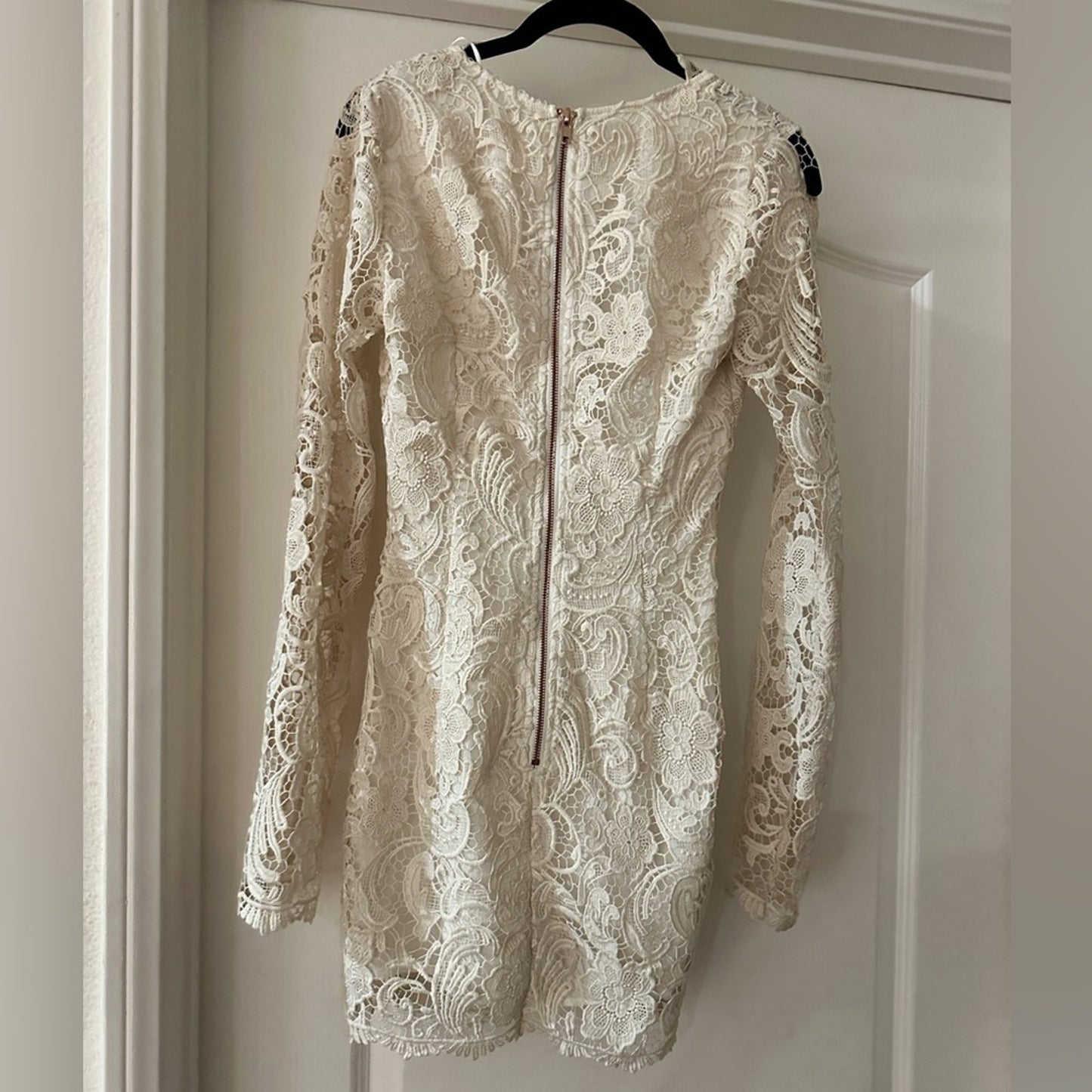 The Jetset Diaries crochet lace deep V body on dress size xs