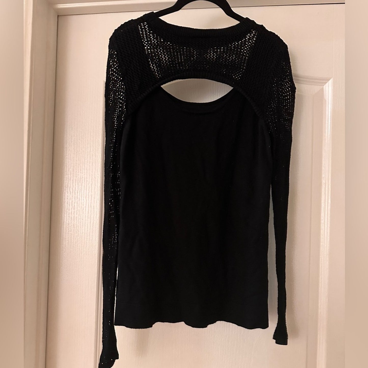 Torrid mesh overlay ribbed knit black top size 1