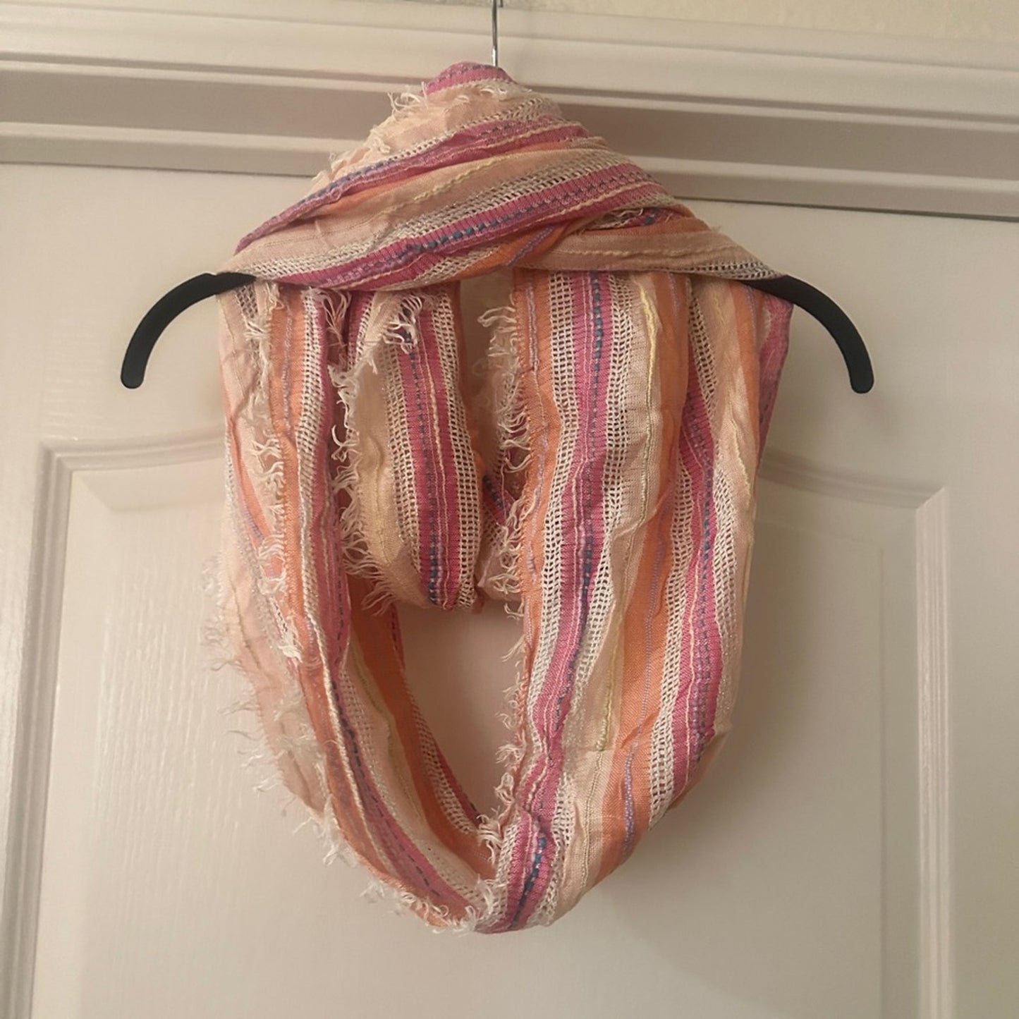 🍷Collection 18 eclectic colorful multitextured stripe circle infinity scarf
