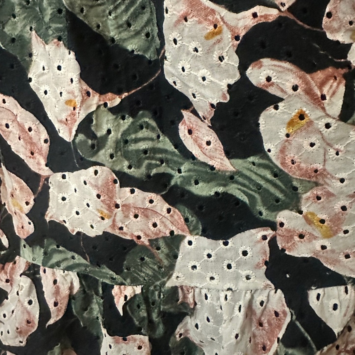 NWT Express black floral print cotton eyelet dress size small