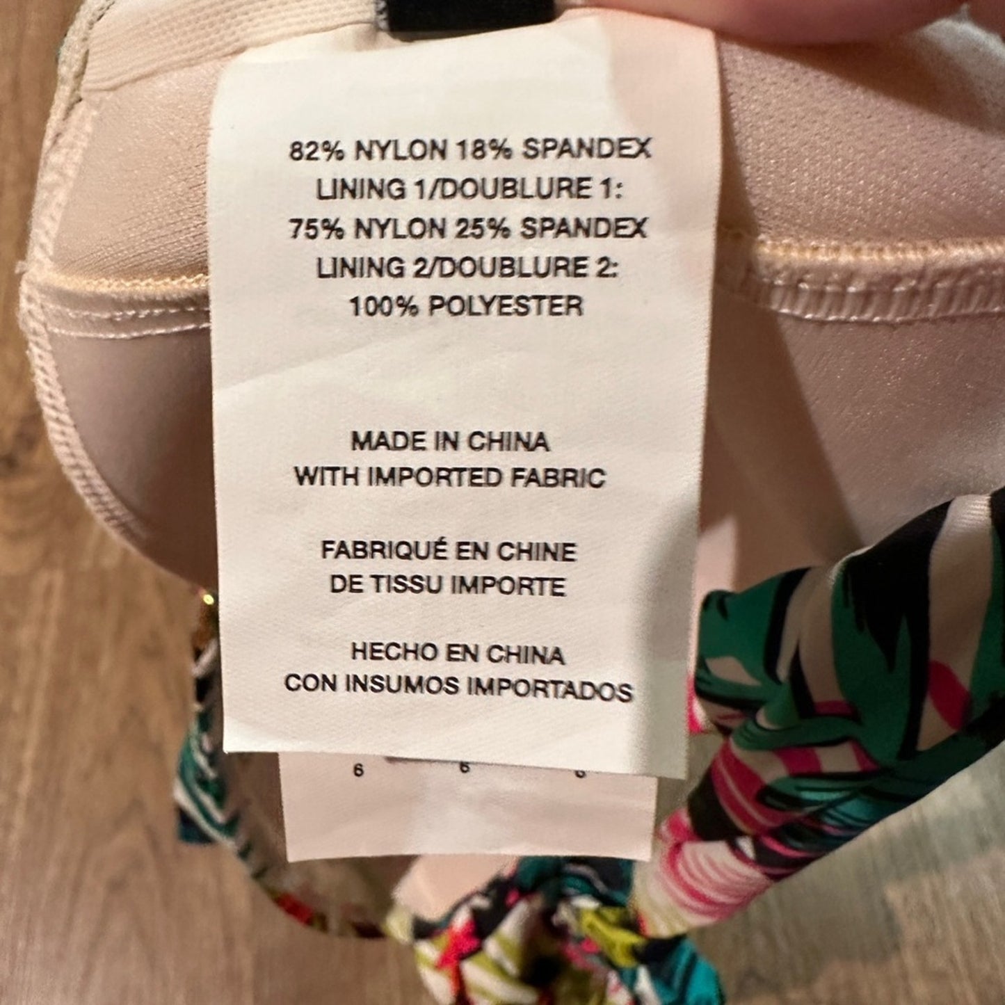 Janzen tropical print bathing suit top size 6