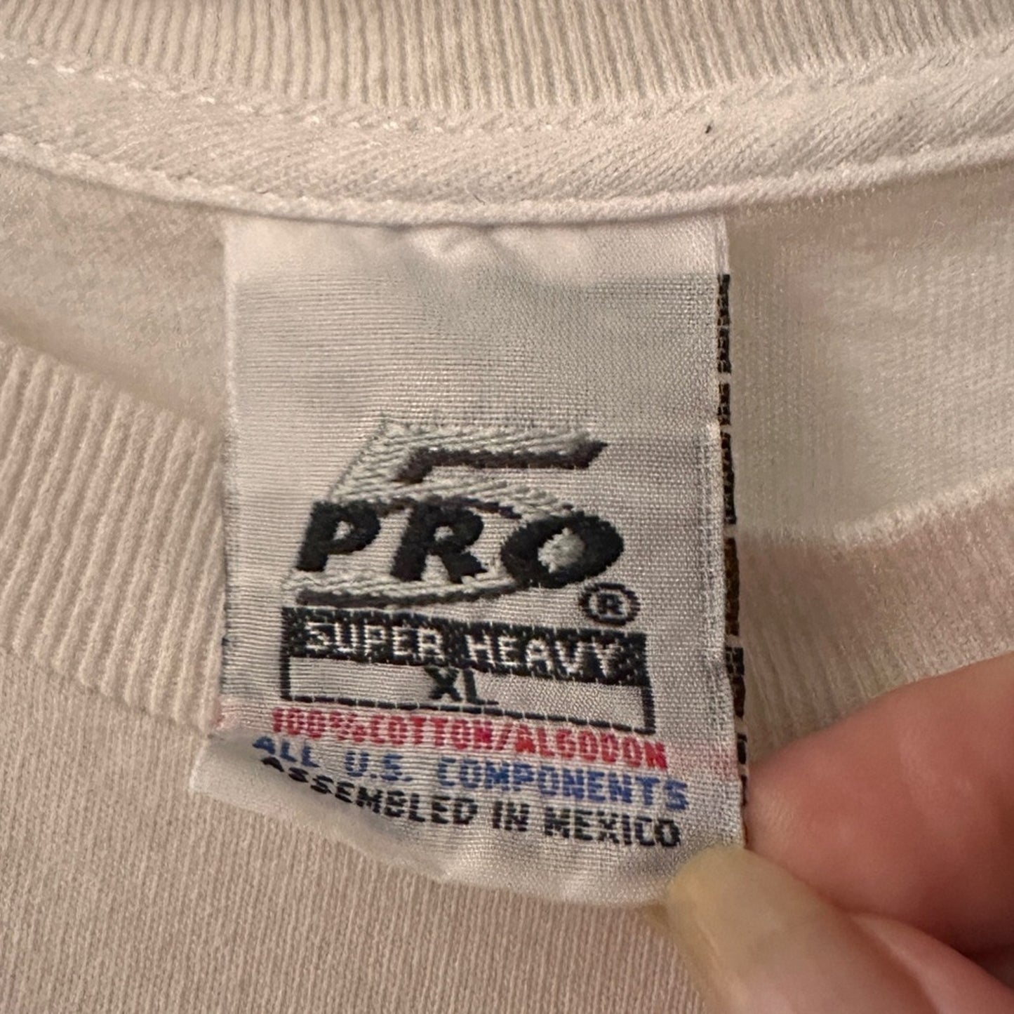 Pro 5 heavyweight cotton white tee shirt size XL