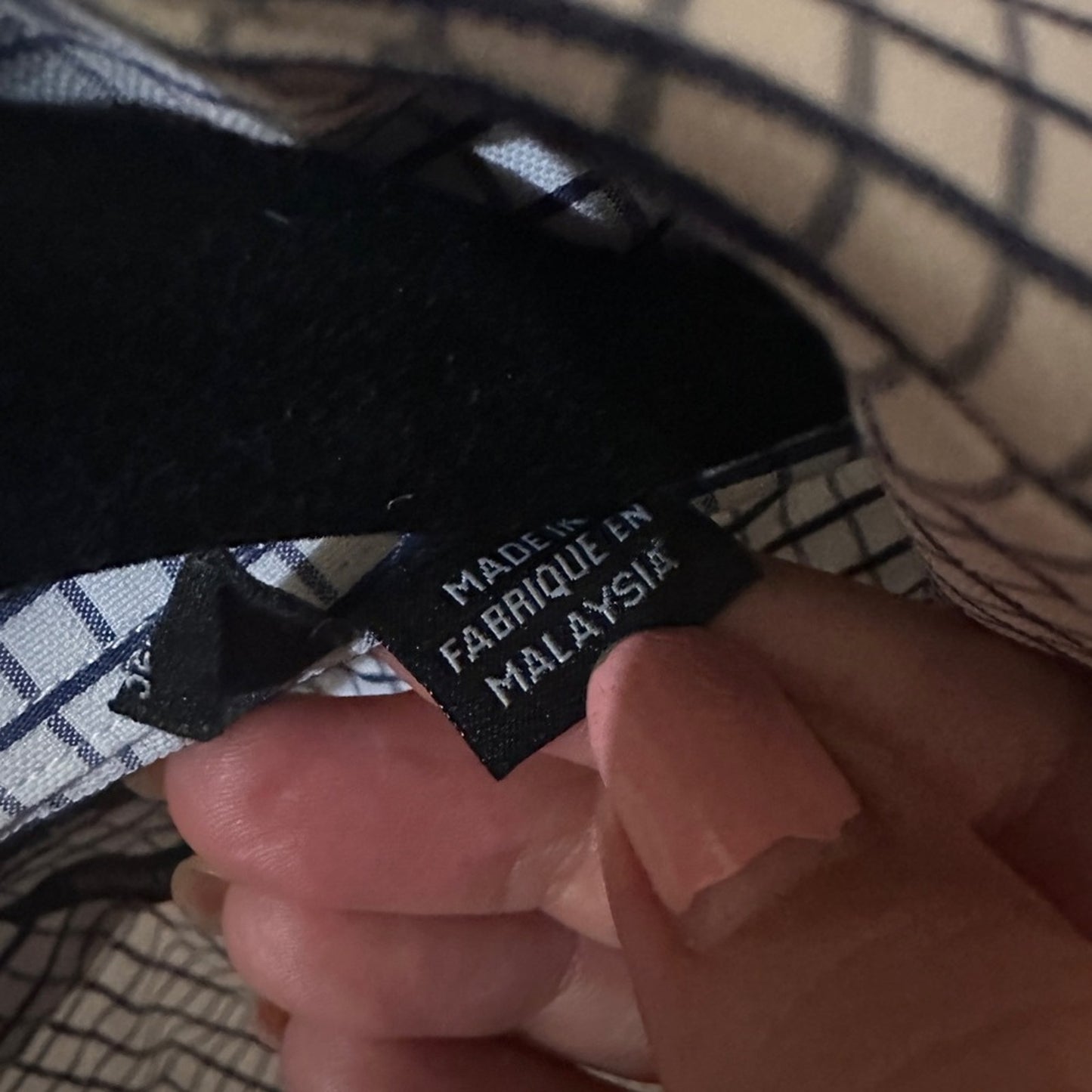 Hugo boss blue and white checkered print button down shirt size 15in