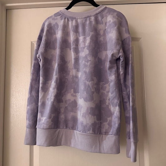 Mondetta abstract purple floral print sweater size extra small
