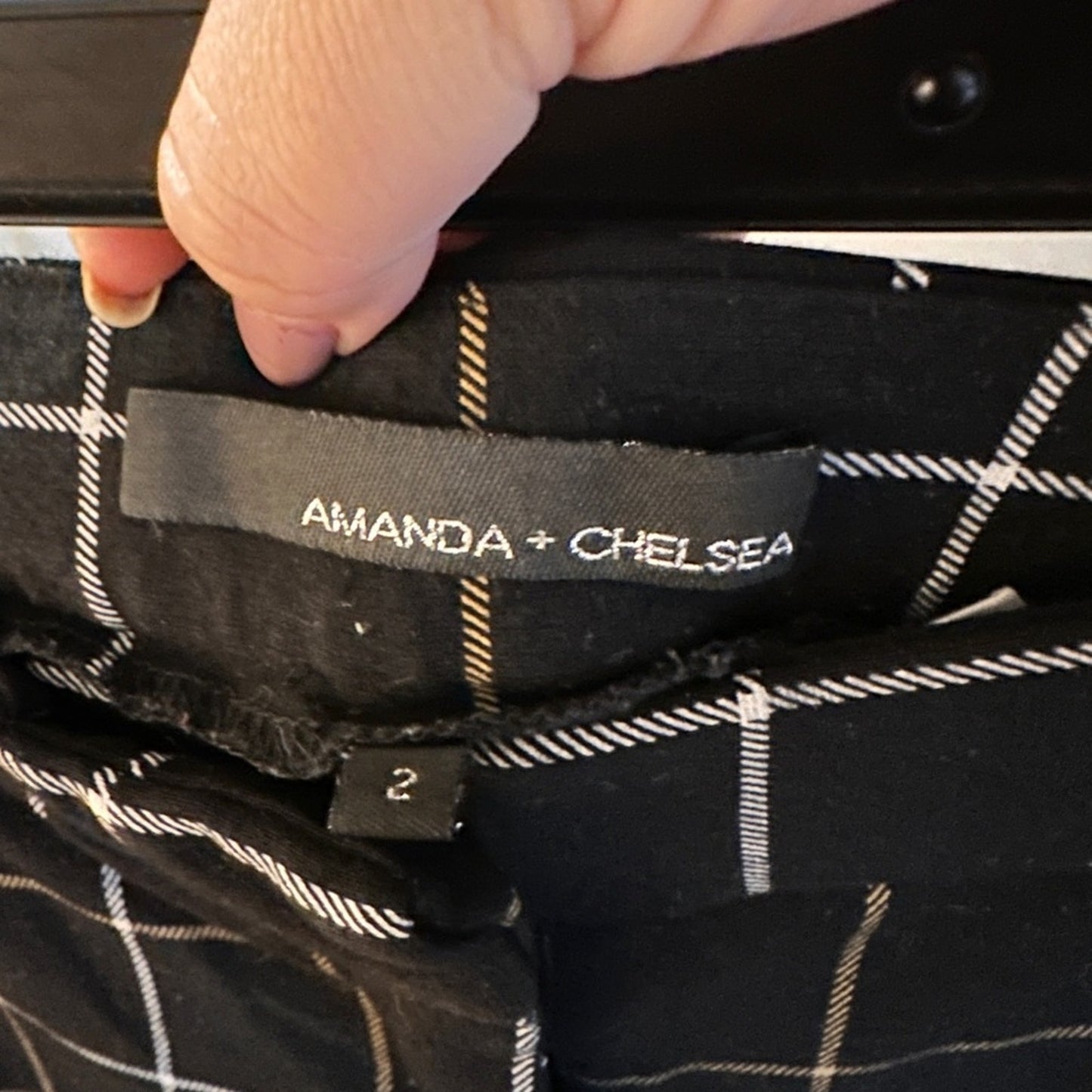 Amanda&Chelsea black check trouser pants size 2