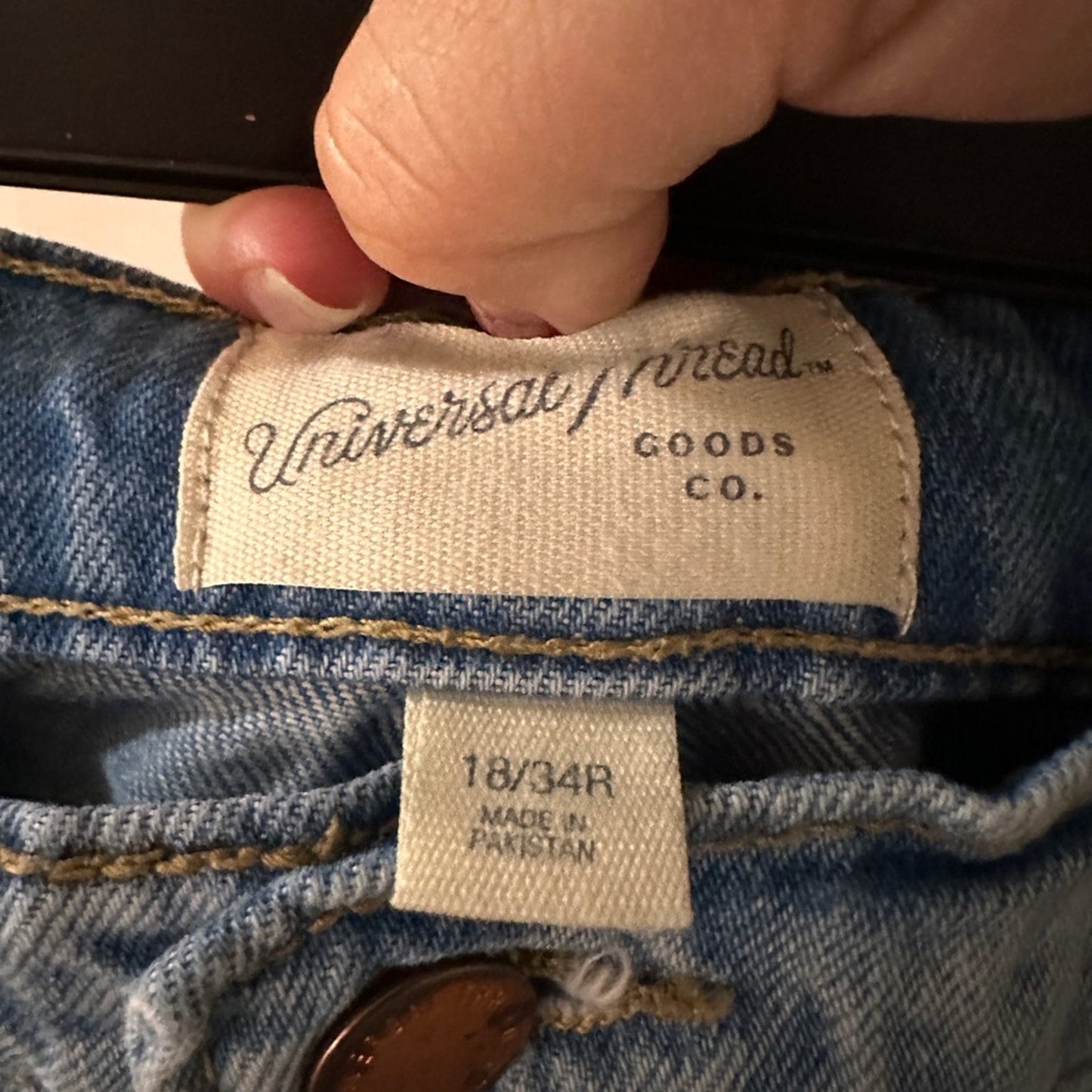 Universal thread floral washed 100% cotton denim jeans size 18/34