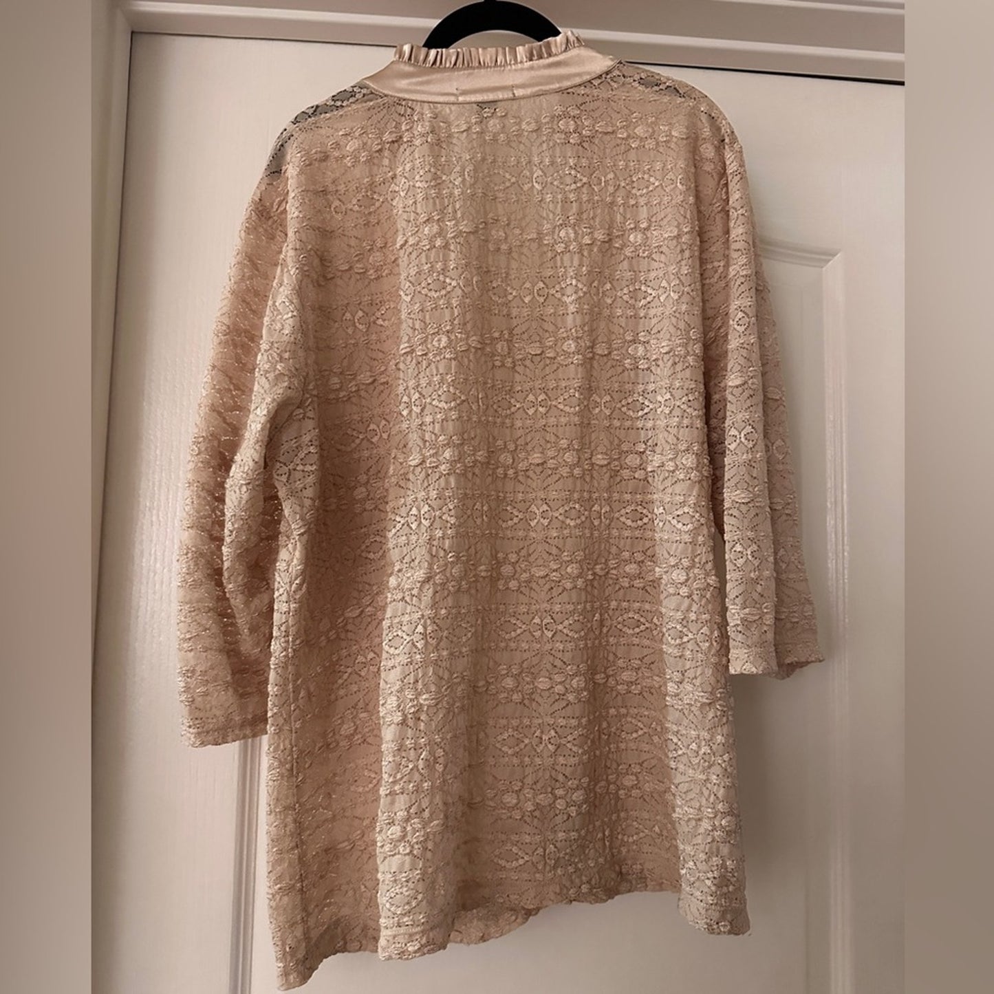 Alfani Champagne Lace Button-Up Tunic size 2X