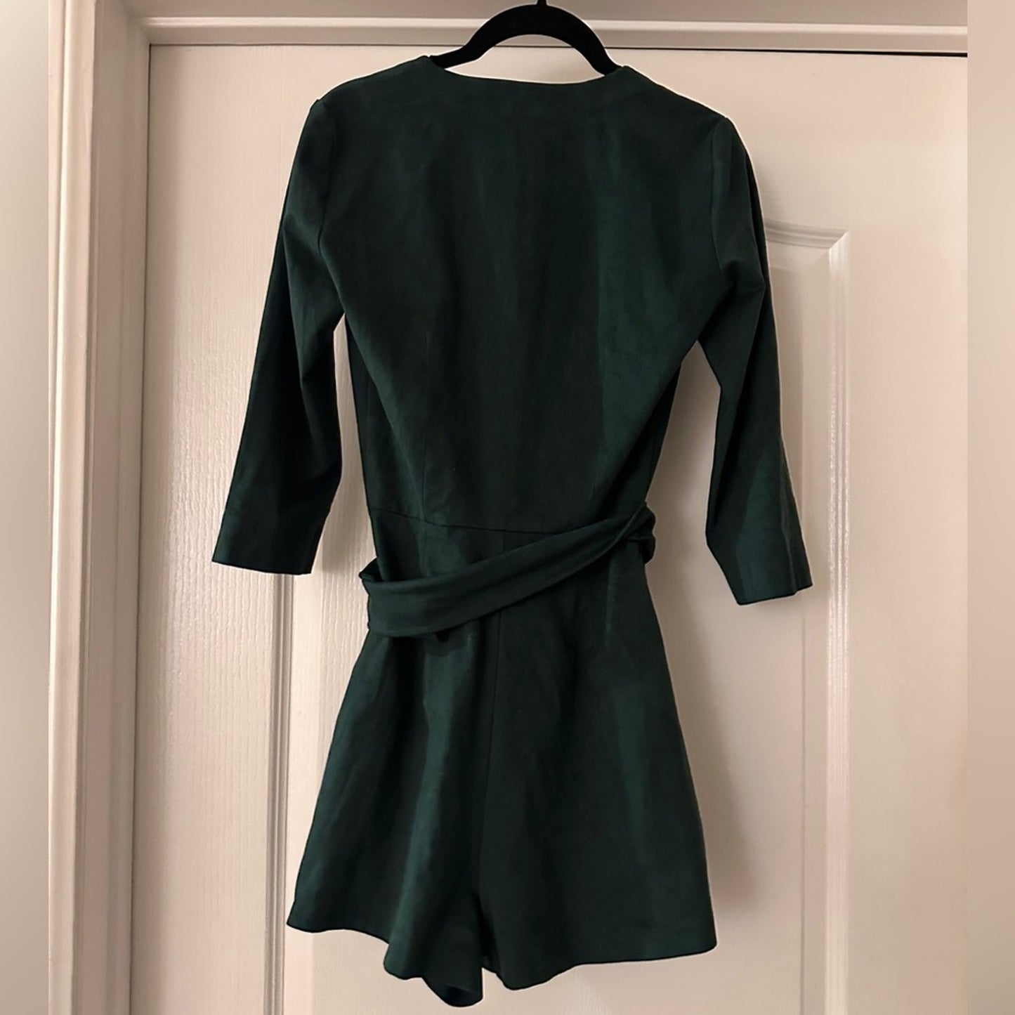 Zara Green faux suede playsuit size XS