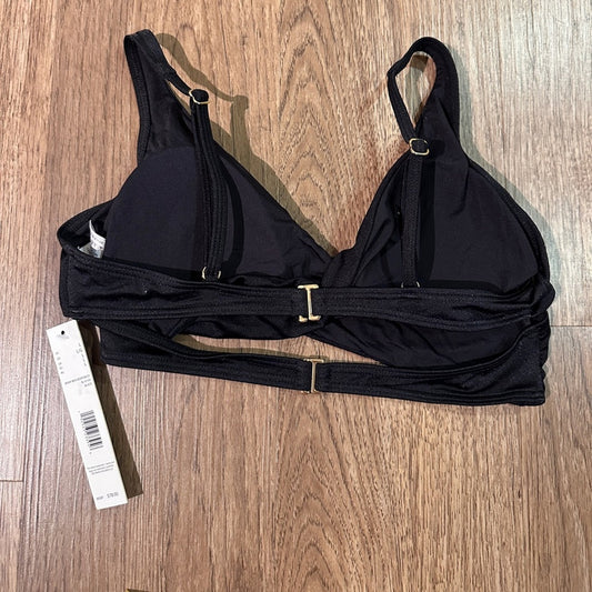 NWT Tahari wrap bra hook back black bikini top size large