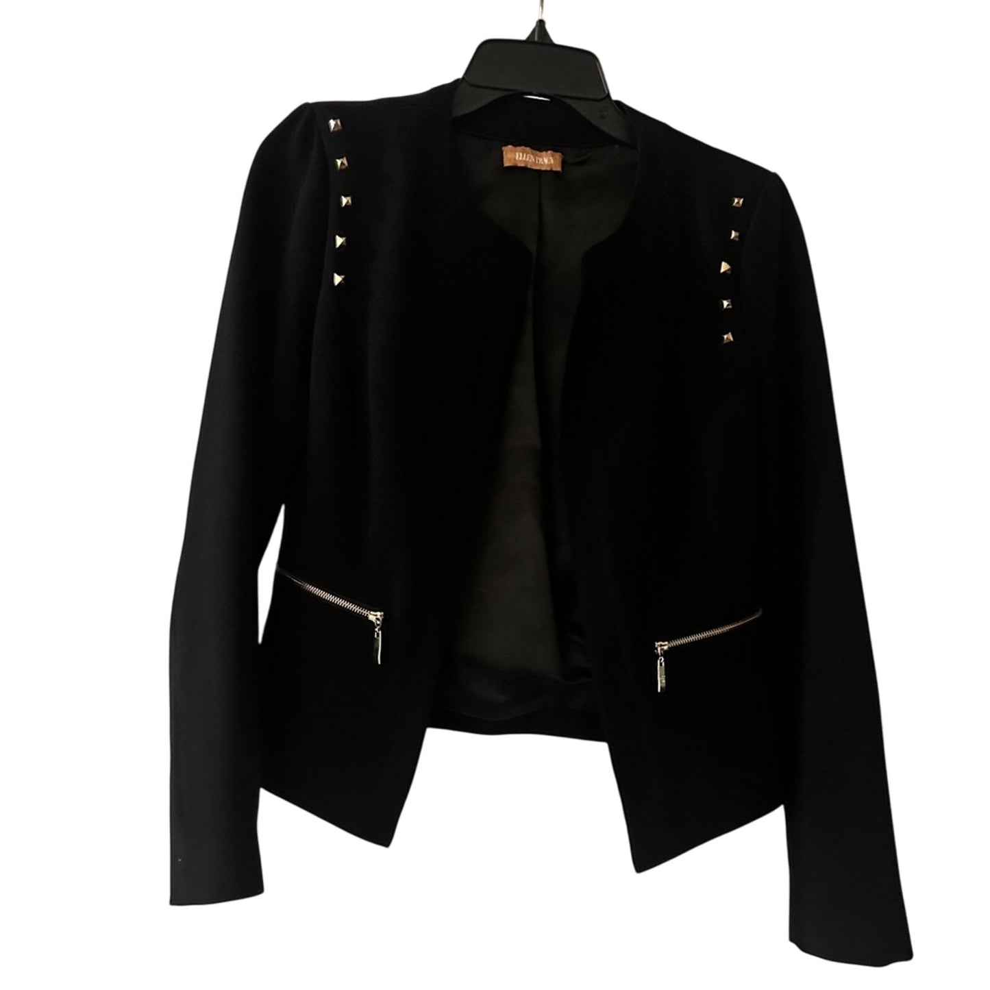Ellen Tracy black open front jacket size small