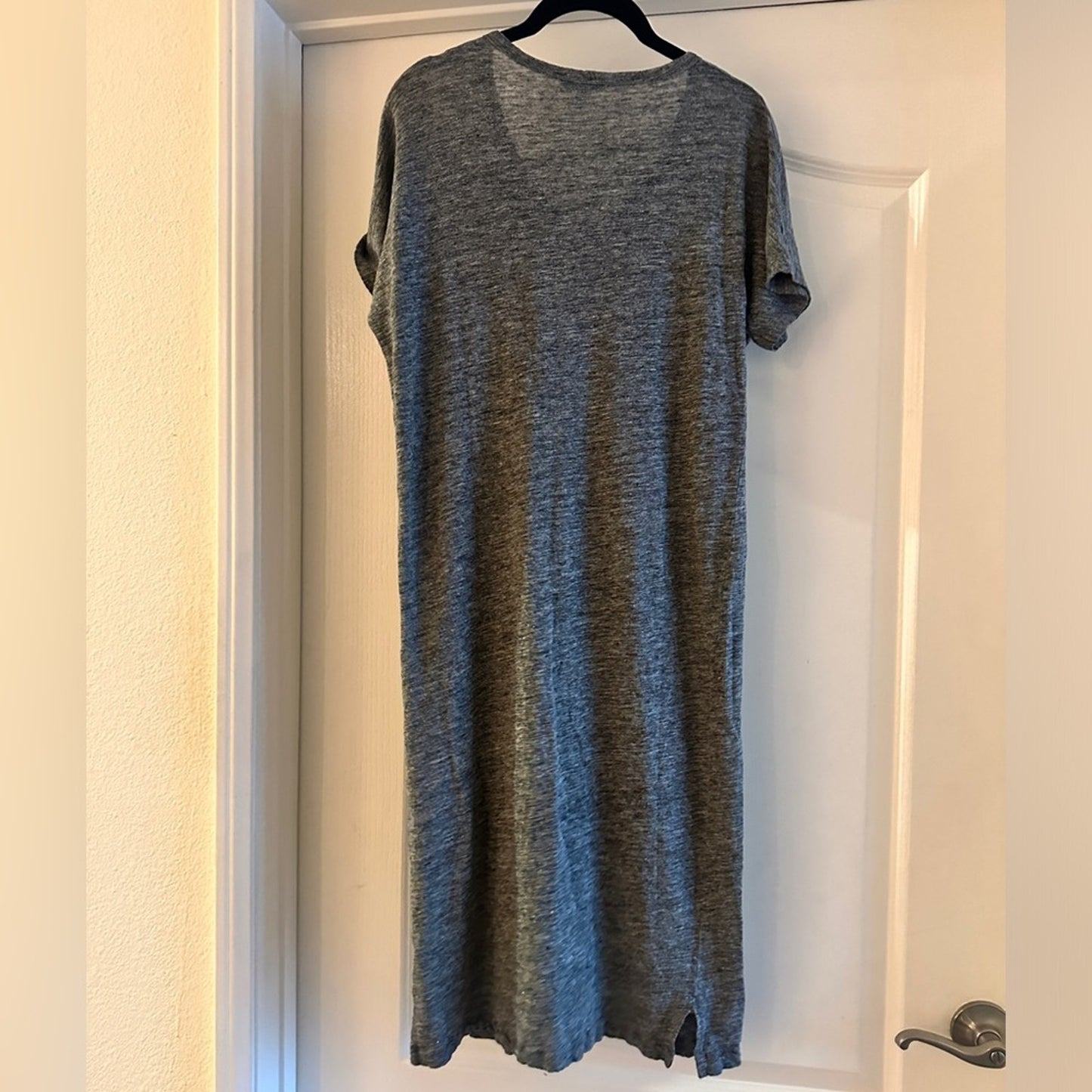 Lost and Found heather grey short sleeve v neck tee shirt dress size medium