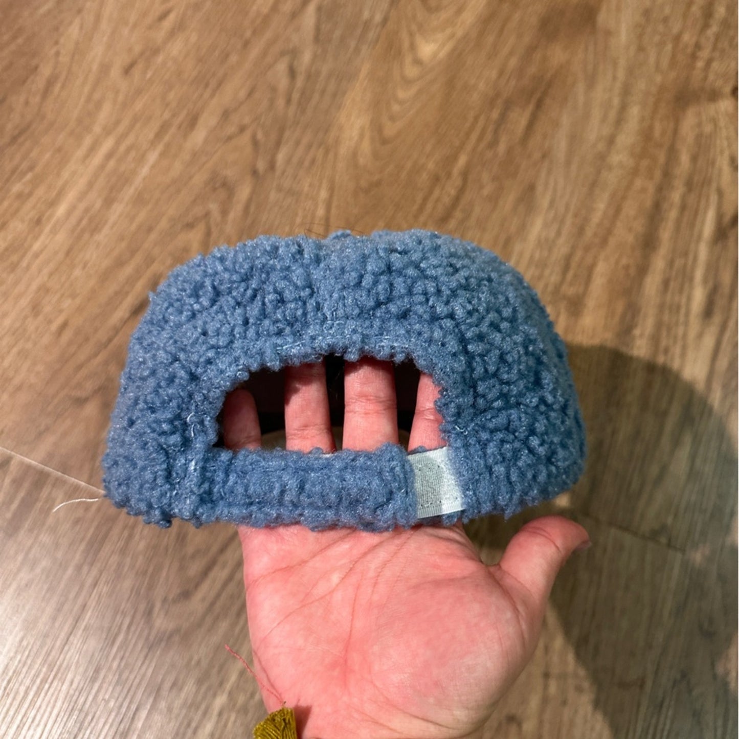 Unisex R monogrammed blue sherpa hat one size