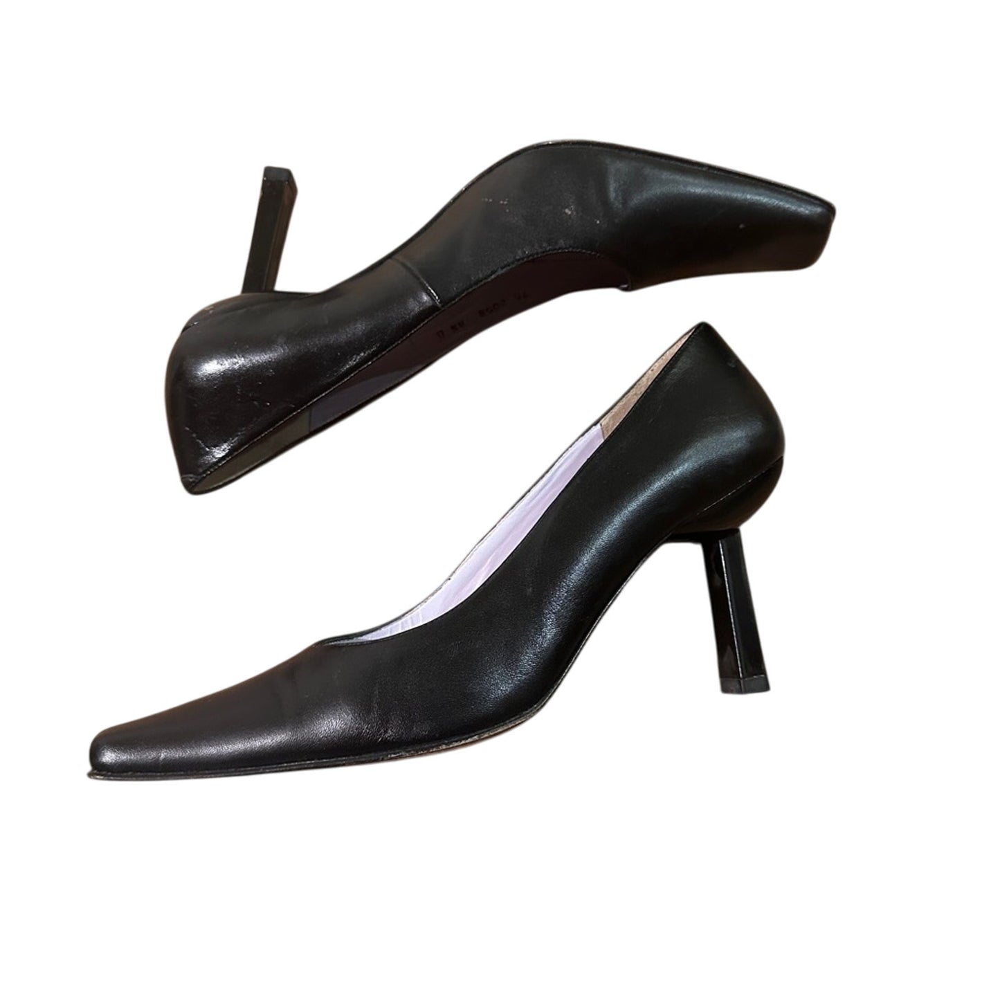 Martinez Valero black rectangle heels size 8.5