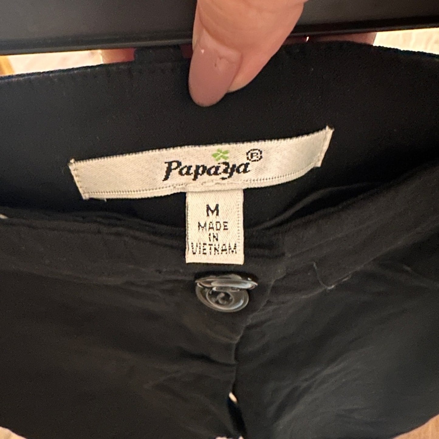 Papaya black slim leg trouser pants size medium
