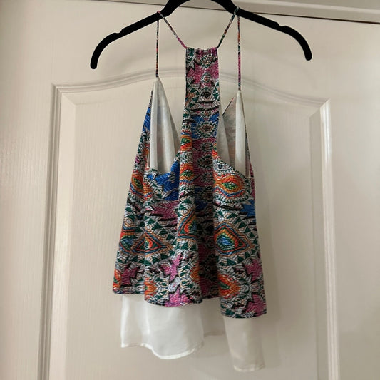 Lovers + Friends layered look racer tank size small