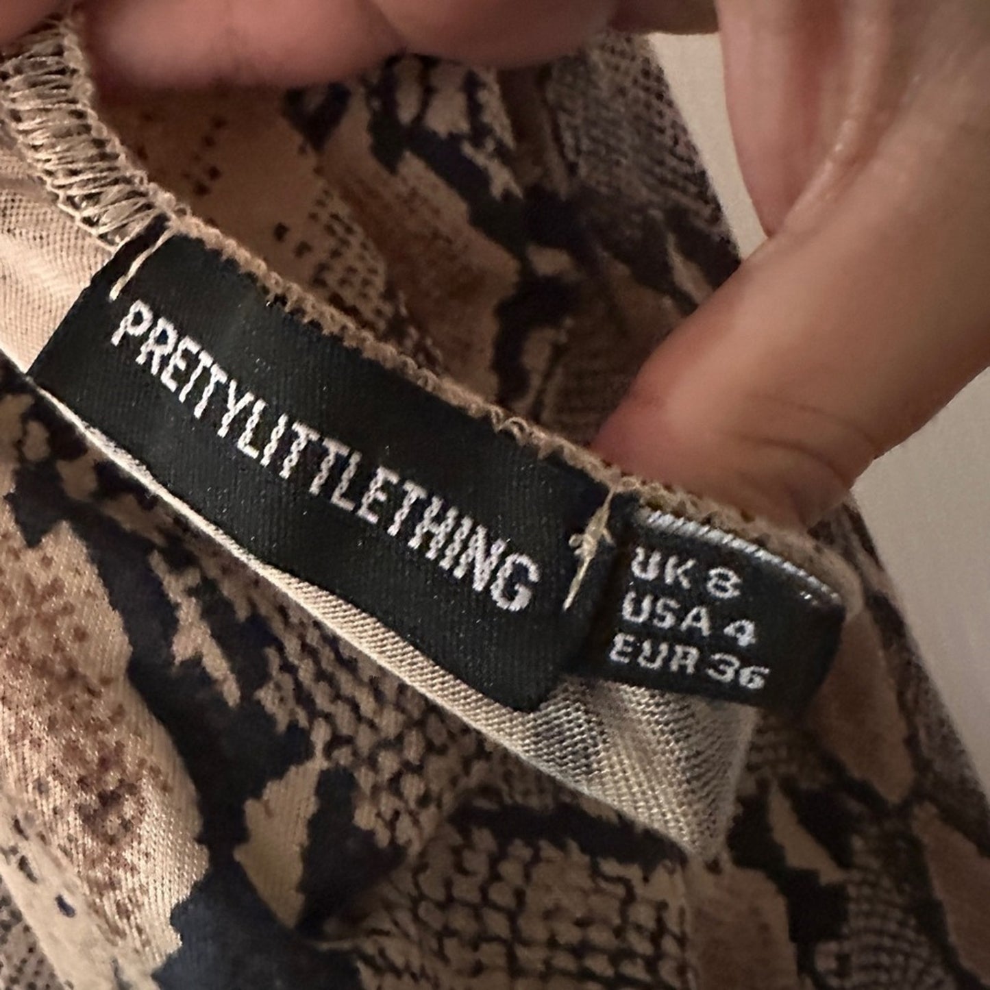 Pretty little think brown snake print halter dress size medium