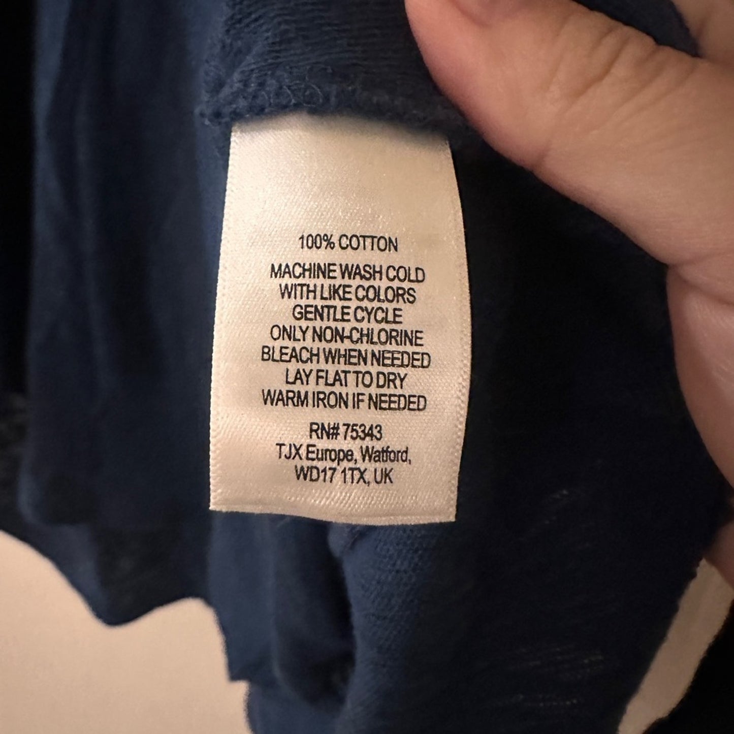 🍷Lucy & Laurel 100% cotton navy blue long sleeve tee size 2X