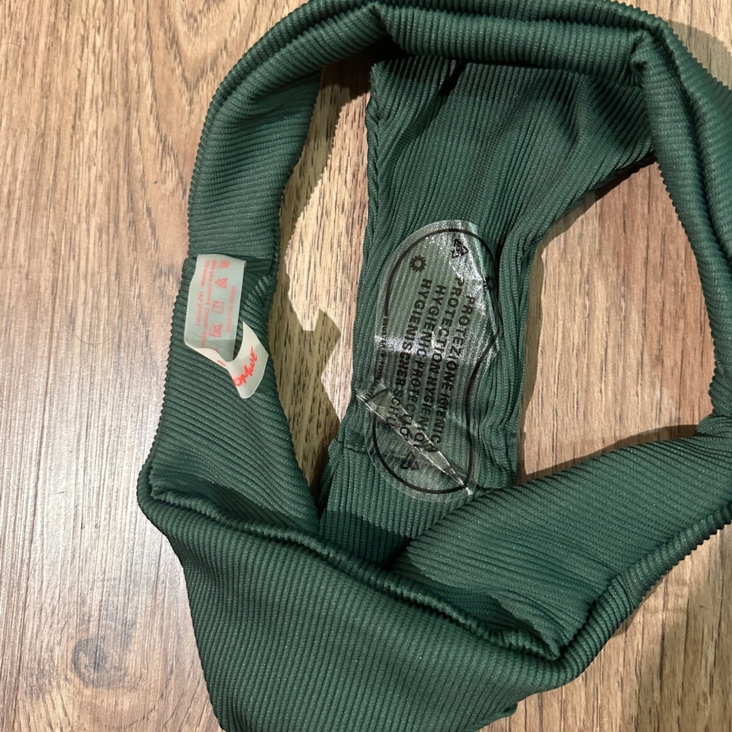 Romwe NWOT green ribbed bikini set size small
