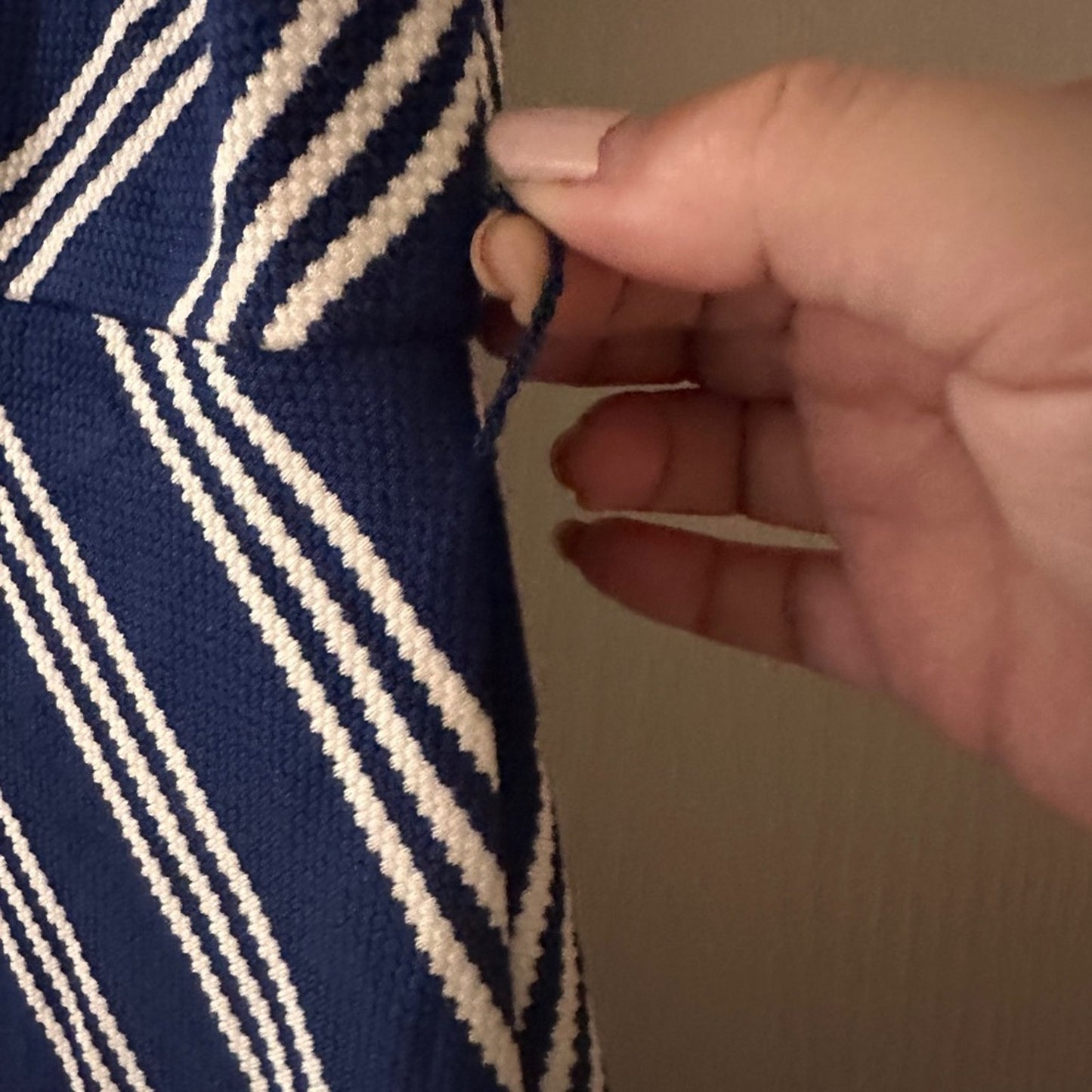 Lark & Ro Navy and white striped dress size medium