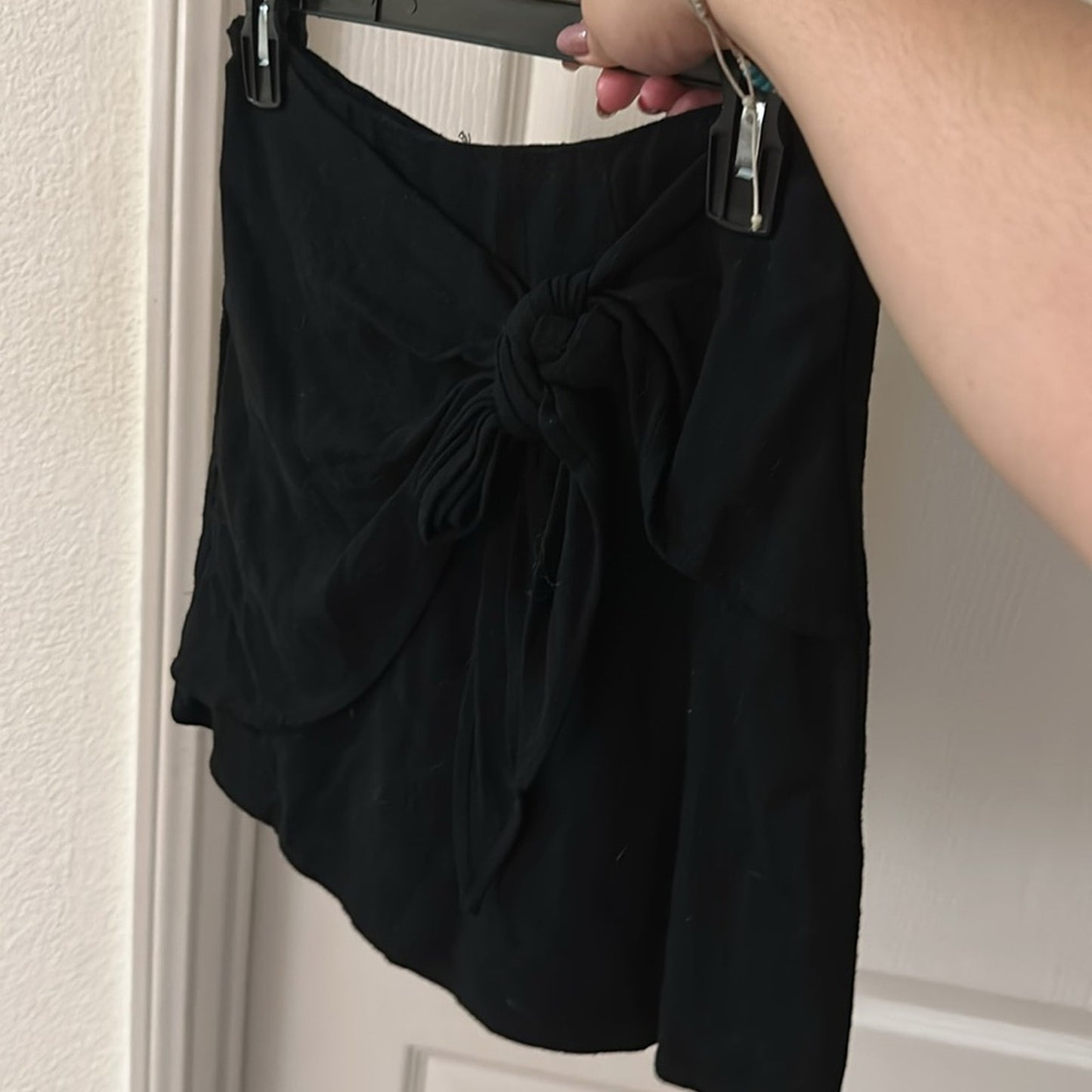 🍷Blue rain linen blend black skirt size small