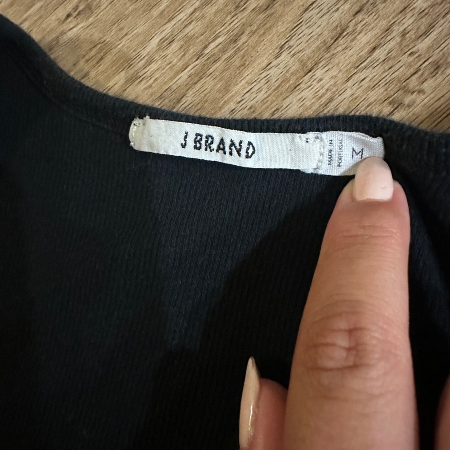 🍷J brand black ribbon knit tank top size medium