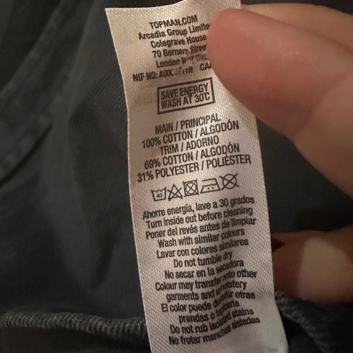 Topman black denim sleeveless hoodie button up size large