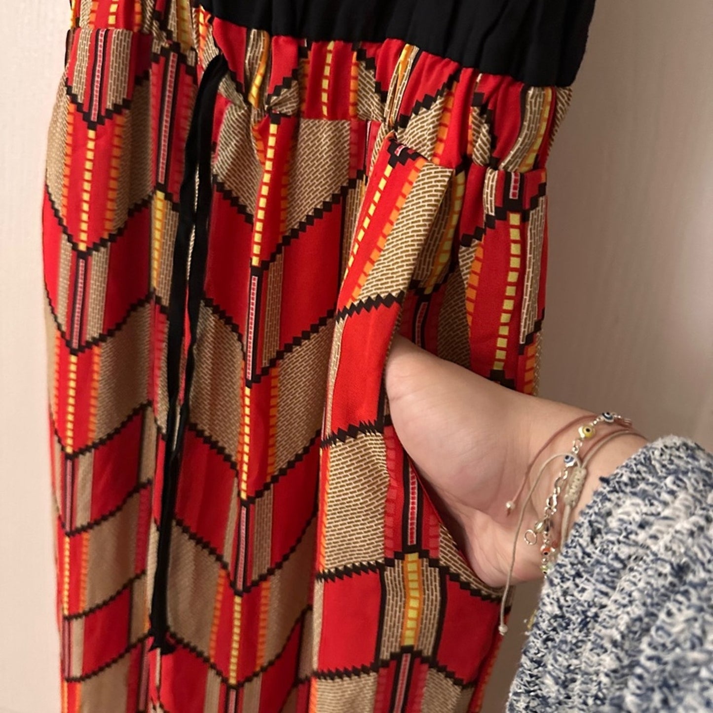 My Story black and red multicolored jumpsuit size large