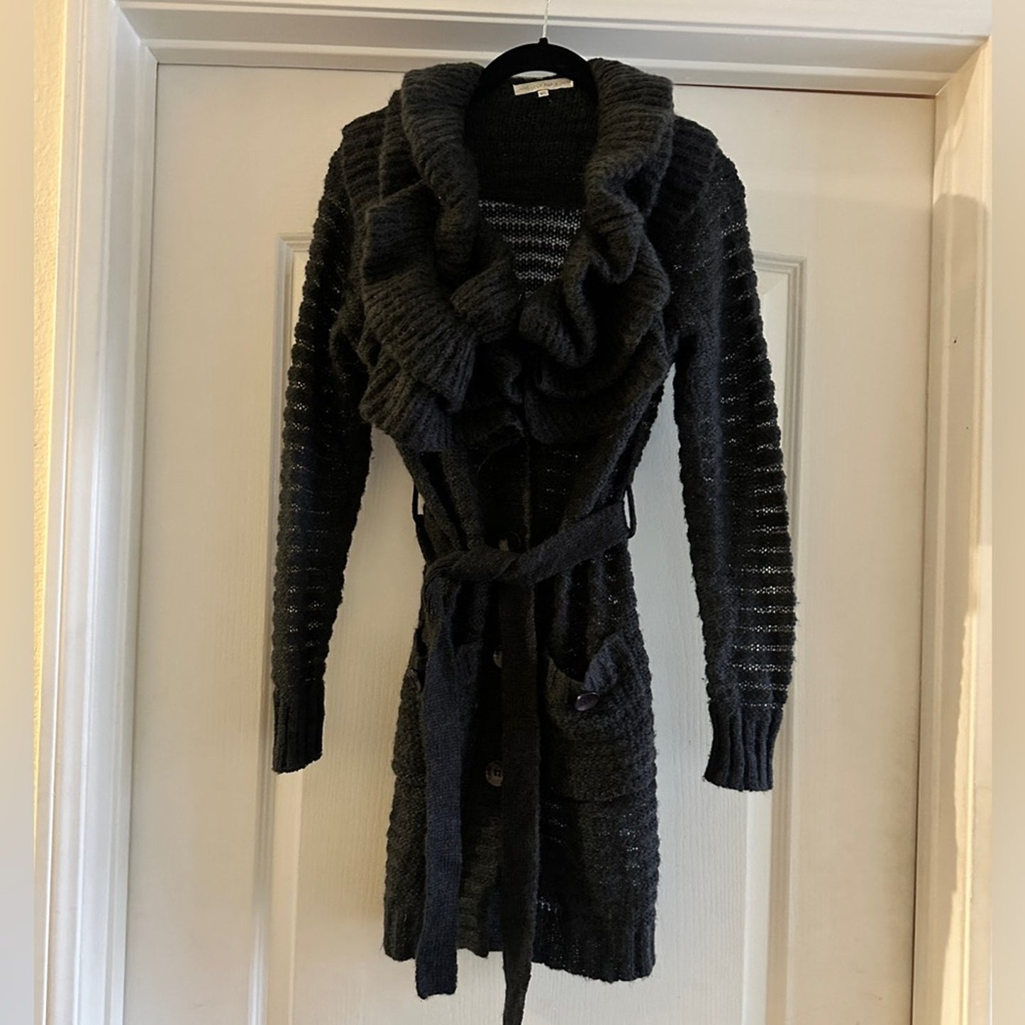 Lucy Paris wool blend long grey cardigan size M/L