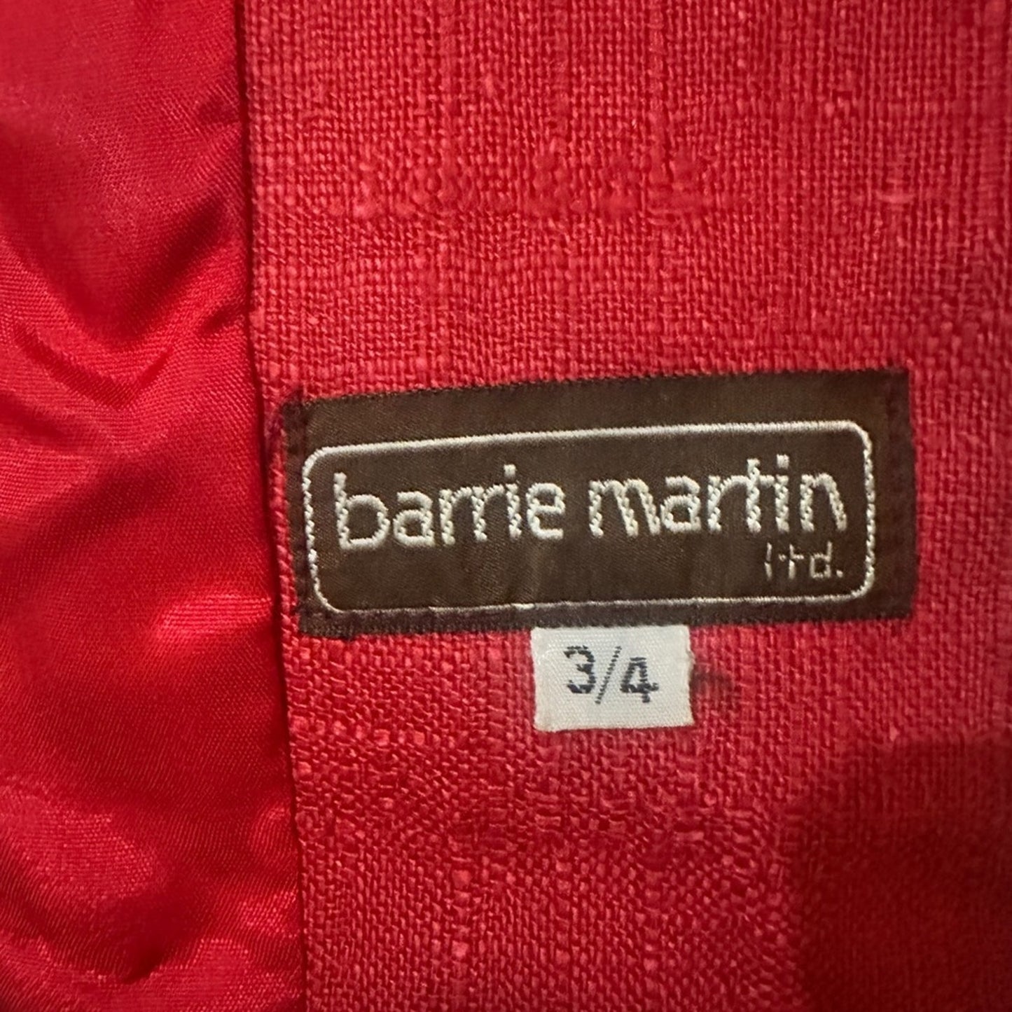 Vintage brand Barrie Martin red linen blend blazer
