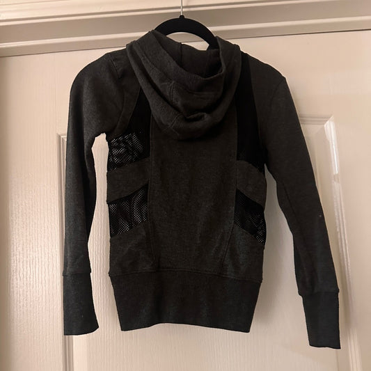 90 degrees dark grey mesh cut out hoodie size 7/8