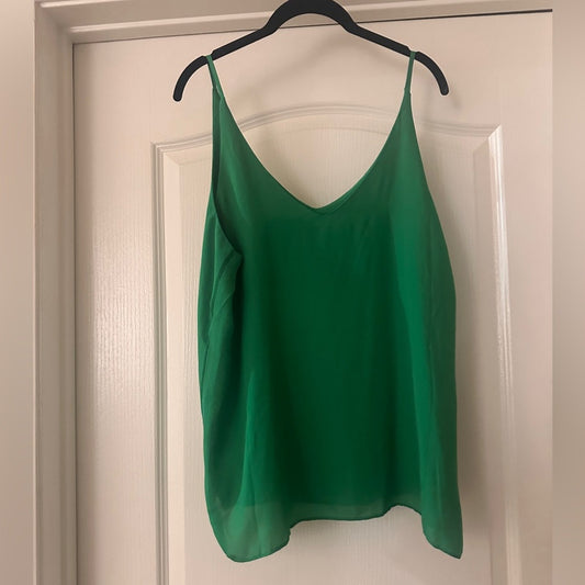 Stella Luce green tank chiffon blouse size extra large