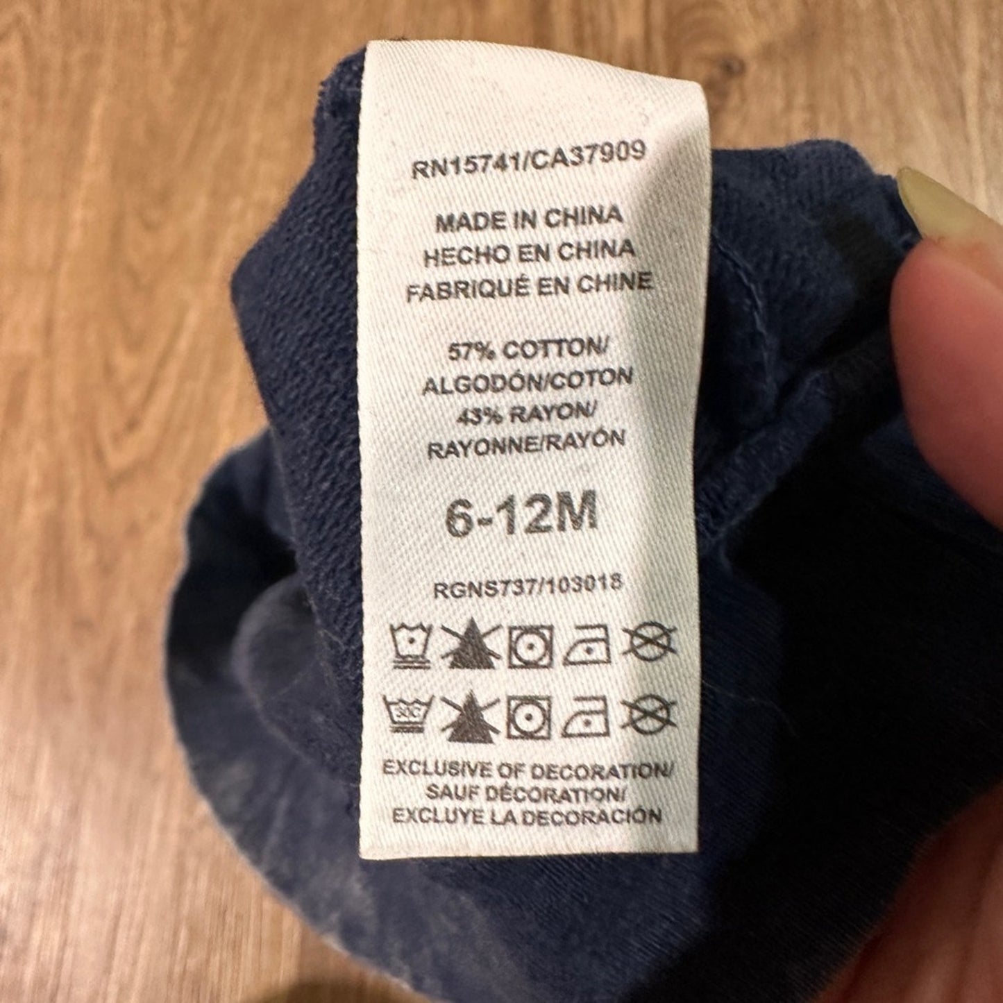 Spendid charcoal blue acid wash sweatshirt 6-12m
