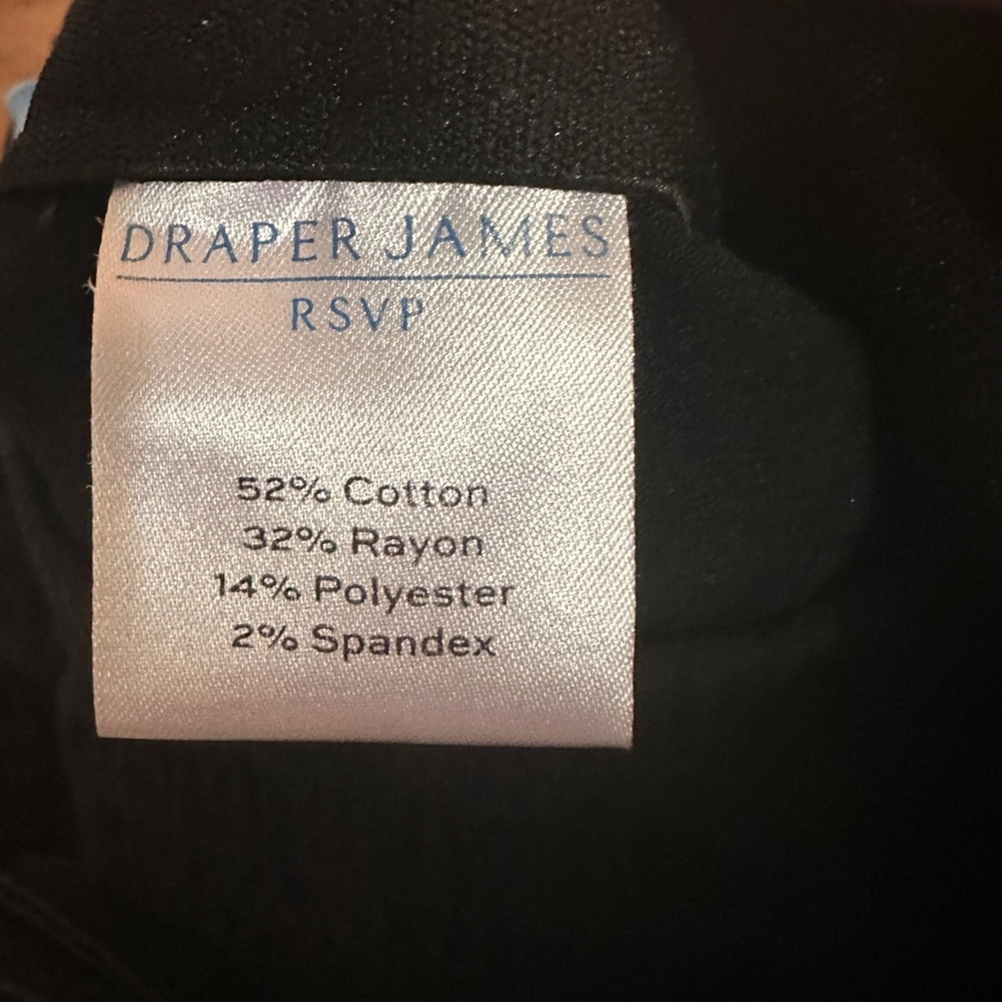 Draper James black khaki material pants size 14