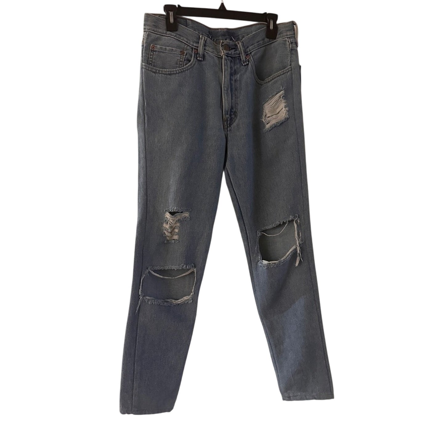 Distressed straight leg jeans 100% cotton size 31