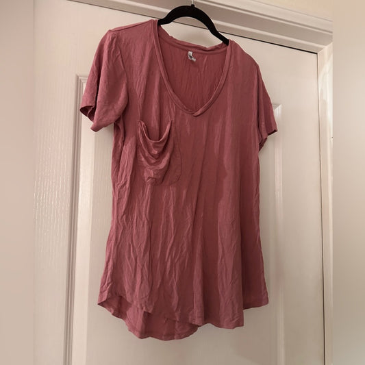 Zsupply slouchy mauve vneck pocket tee size small