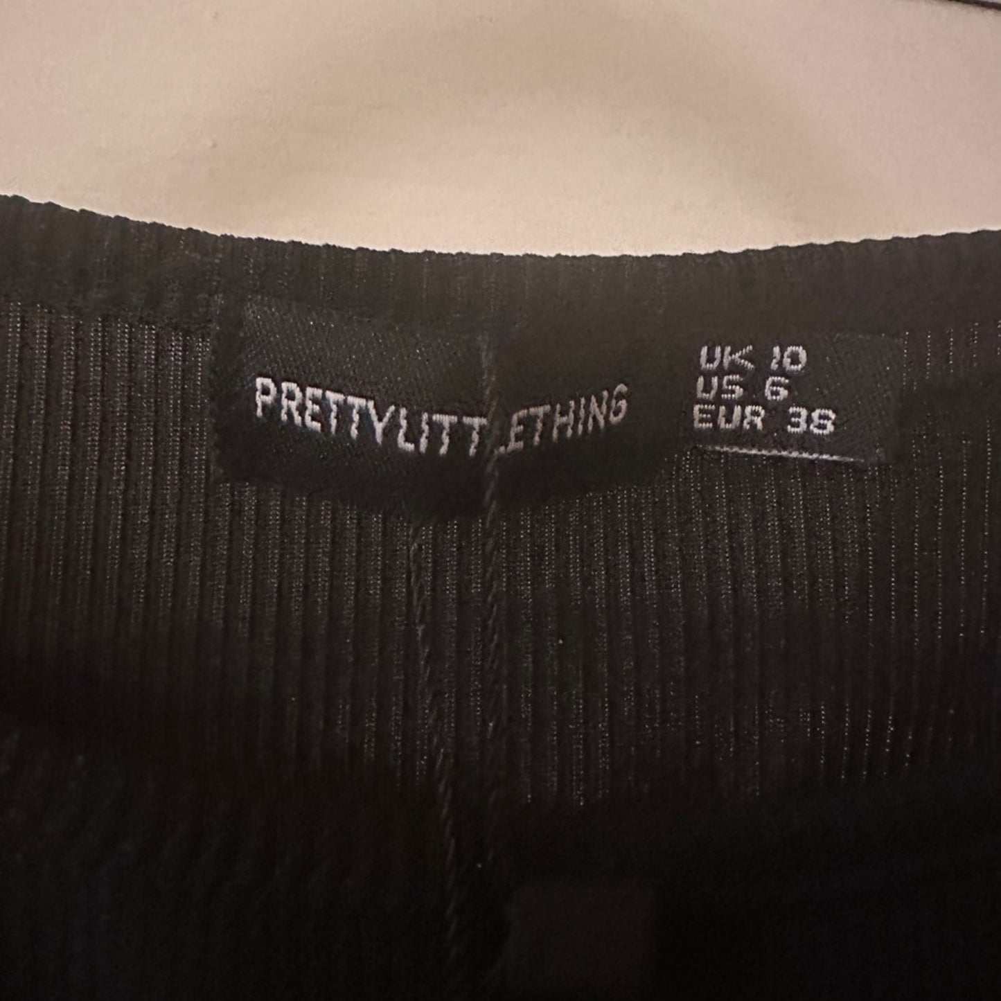 NWT prettylittlething black extreme slit cap sleeve midi dress size 6